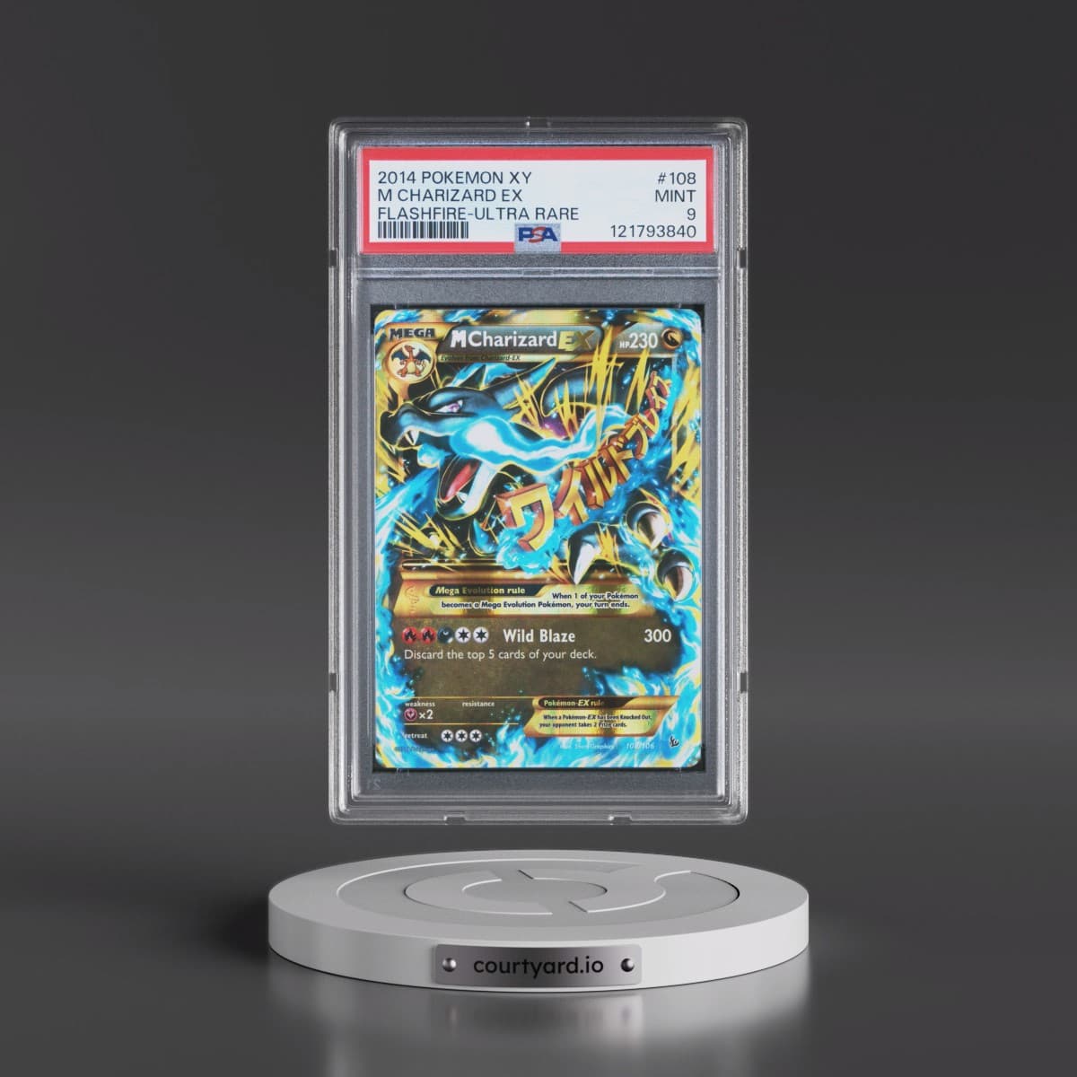 2014 Pokémon XY Flashfire #108 M Charizard EX - Holo Ultra Rare (PSA 9 MINT)