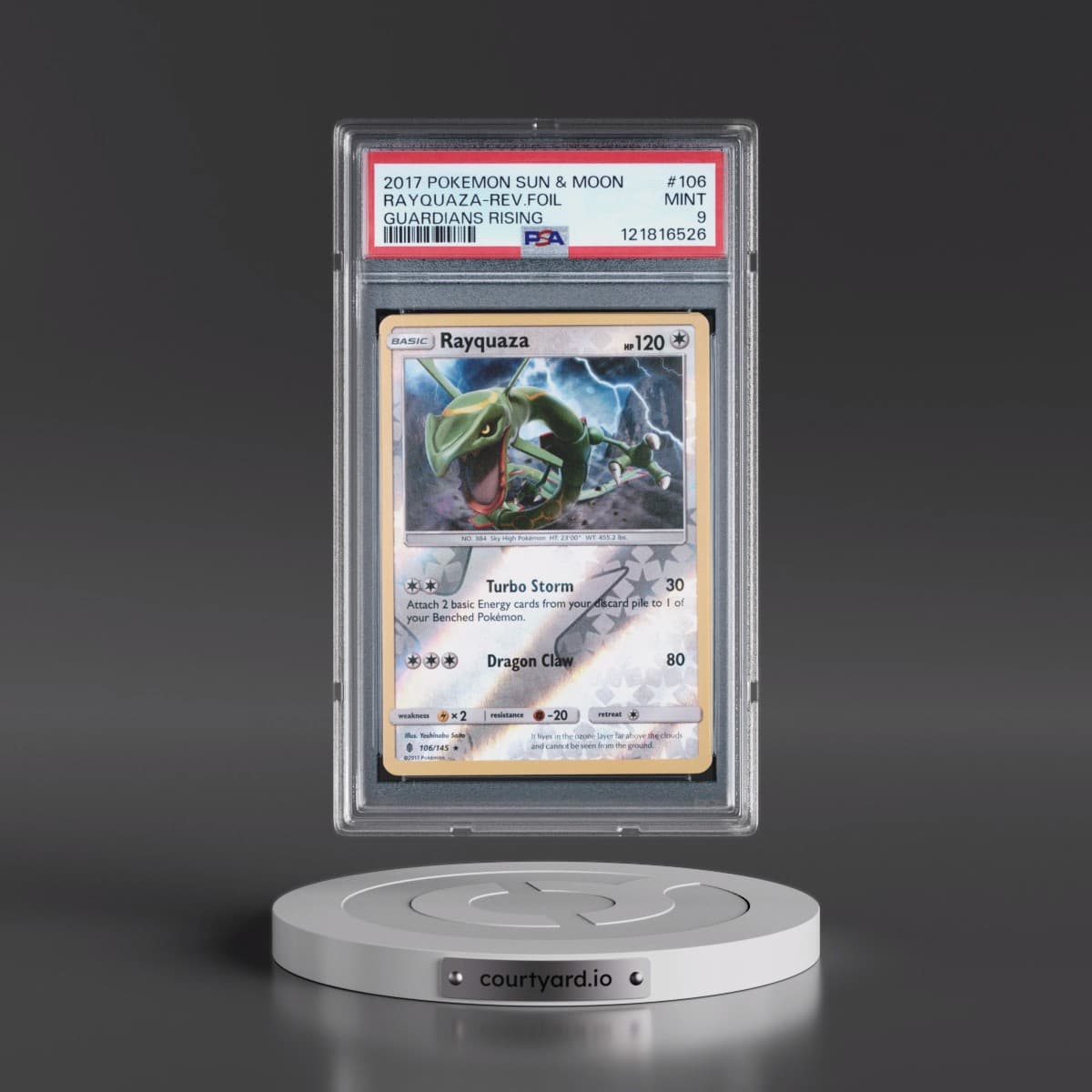 2017 Pokémon Sun & Moon Guardians Rising #106 Rayquaza - Reverse Foil (PSA 9 MINT)