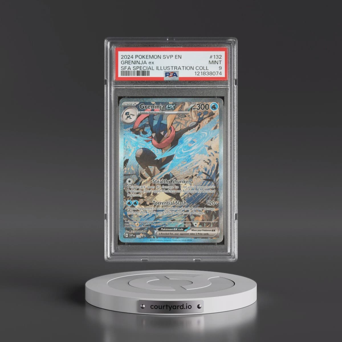 2024 Pokémon Svp EN-SV Black Star Promo #132 Greninja EX - Holo Shrouded Fable Special Illustration Collection (PSA 9 MINT)