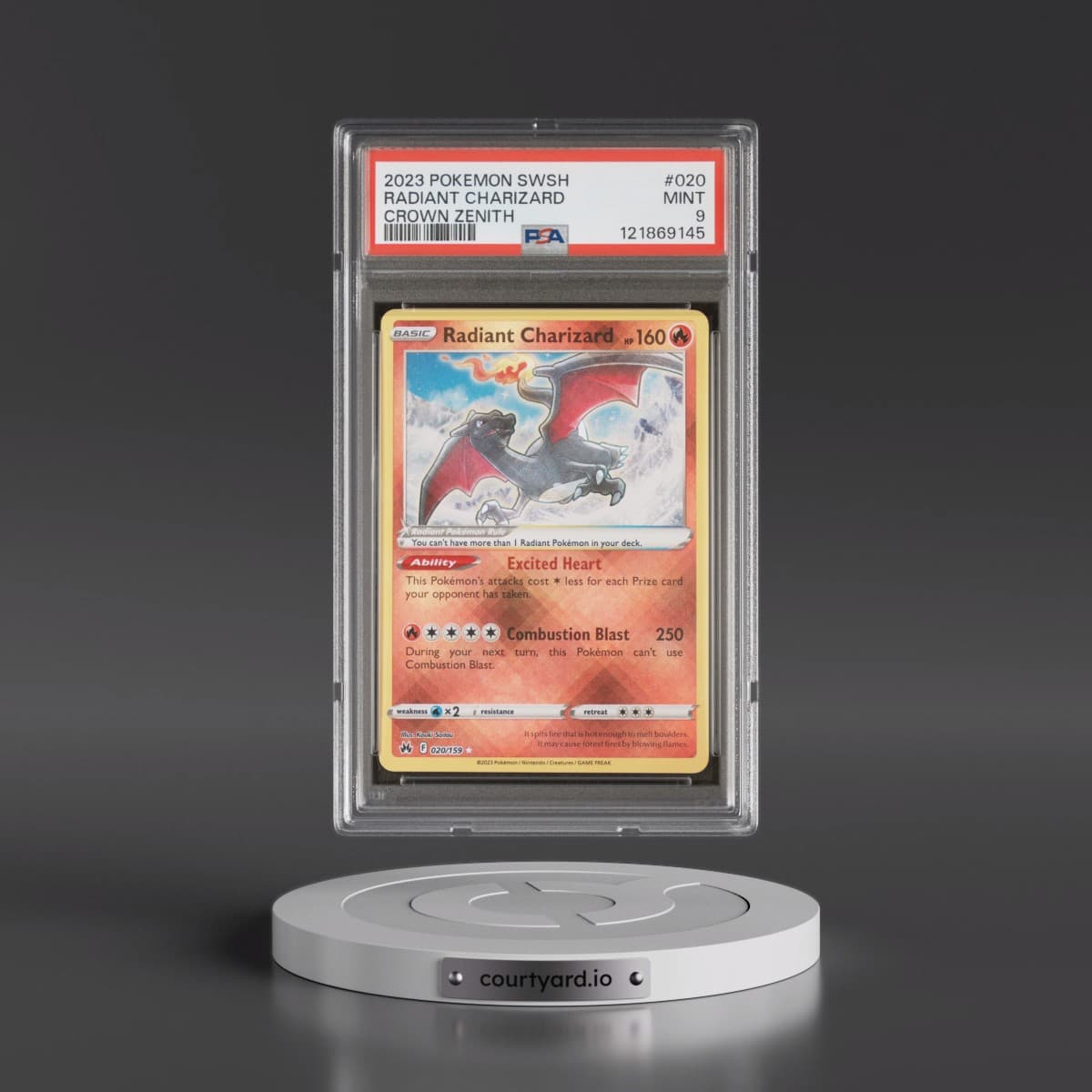 2023 Pokémon Sword and Shield Crown Zenith #020 Radiant Charizard - Holo (PSA 9 MINT)