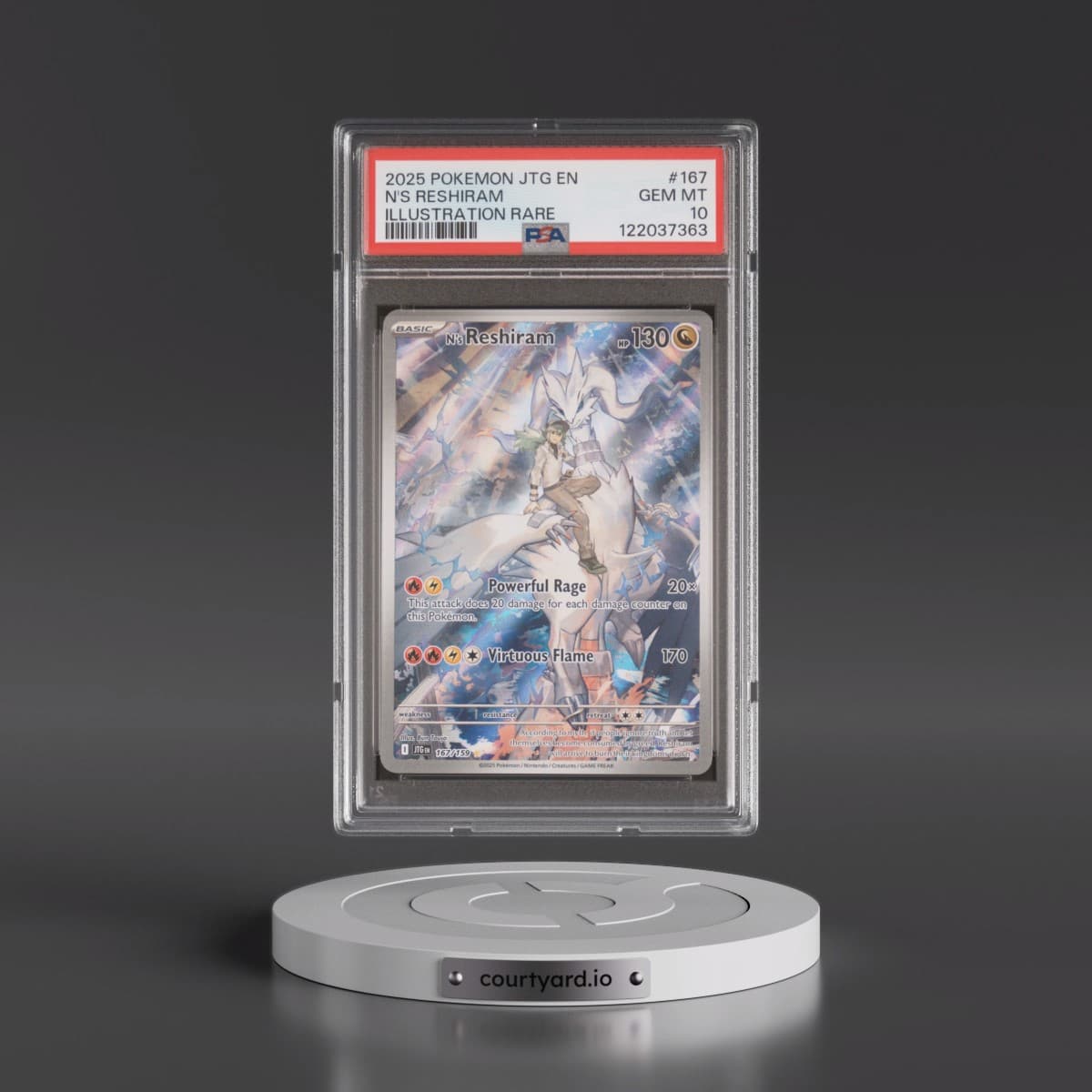 2025 Pokémon Jtg EN-Journey Together #167 N's Reshiram - Illustration Rare (PSA 10 GEM MINT)