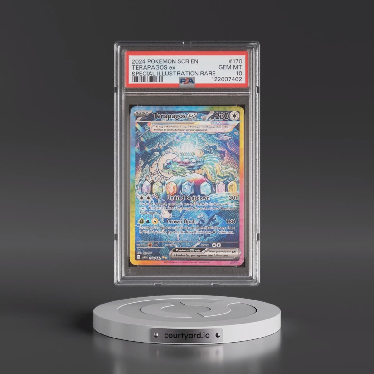2024 Pokémon Scr EN-Stellar Crown #170 Terapagos EX - Holo Special Illustration Rare (PSA 10 GEM MINT)