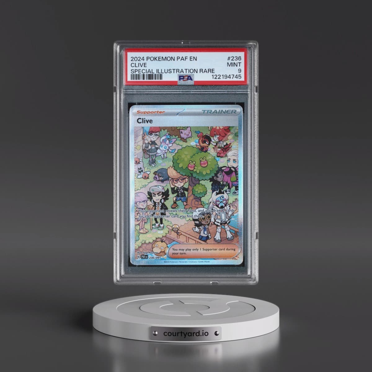 2024 Pokémon Paf EN-Paldean Fates #236 Clive - Special Illustration Rare (PSA 9 MINT)