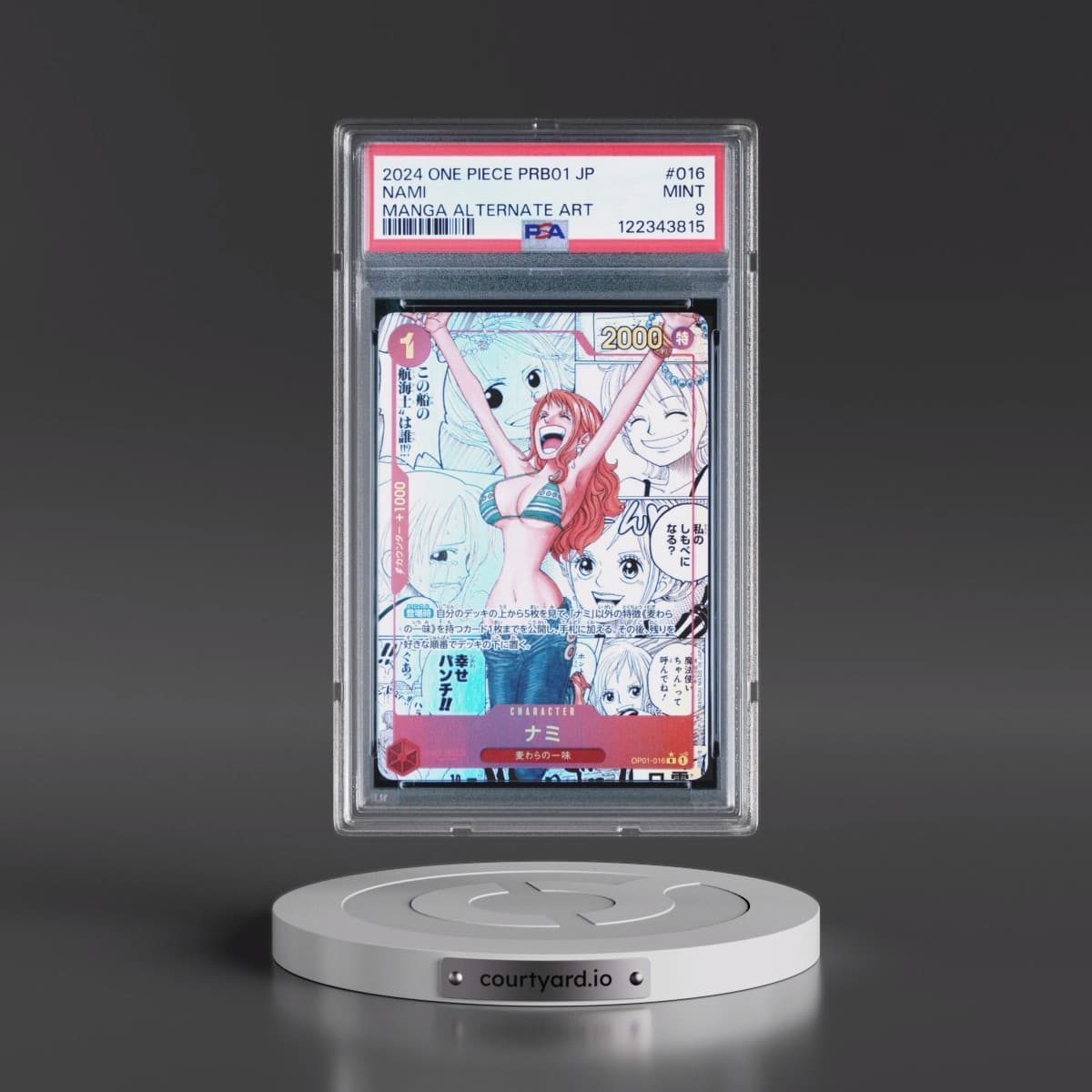 2024 One Piece Japanese Premium Booster -One Piece Card the Best #016 Nami - Manga Alternate Art (PSA 9 MINT)