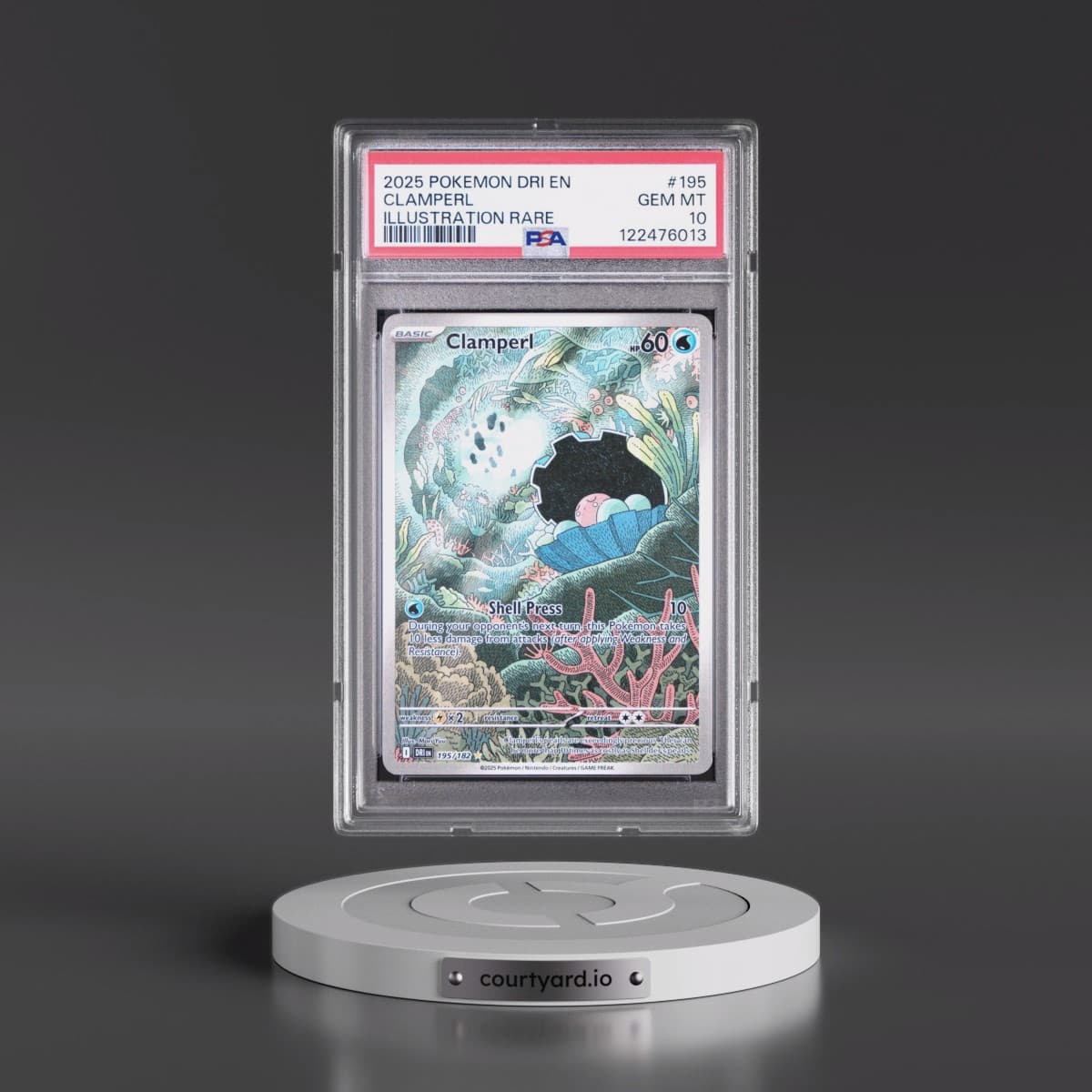 2025 Pokémon Dri EN-Destined Rivals #195 Clamperl - Illustration Rare (PSA 10 GEM MINT)