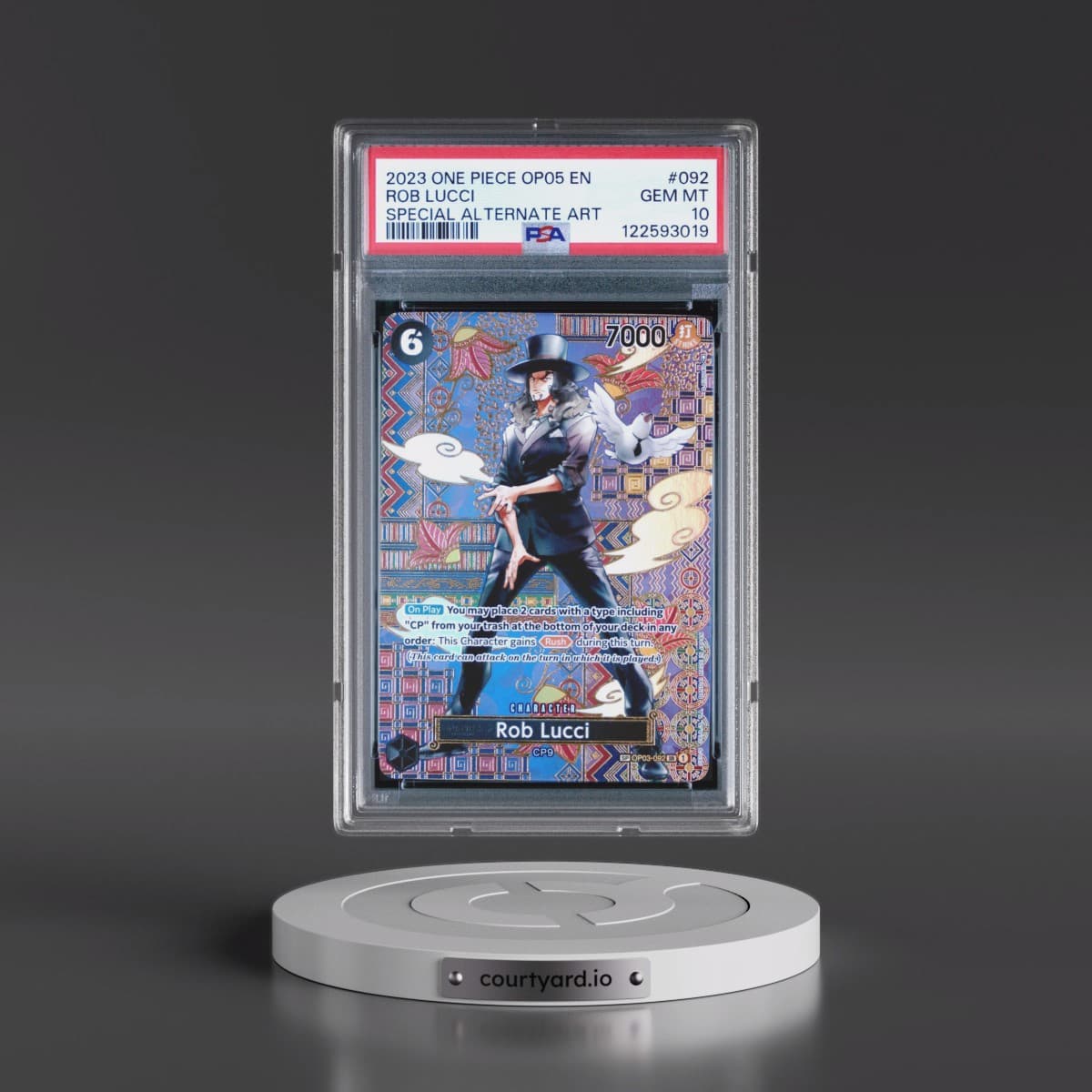 2023 One Piece OP05-Awakening of the New Era #092 Rob Lucci - Special Alternate Art (PSA 10 GEM MINT)