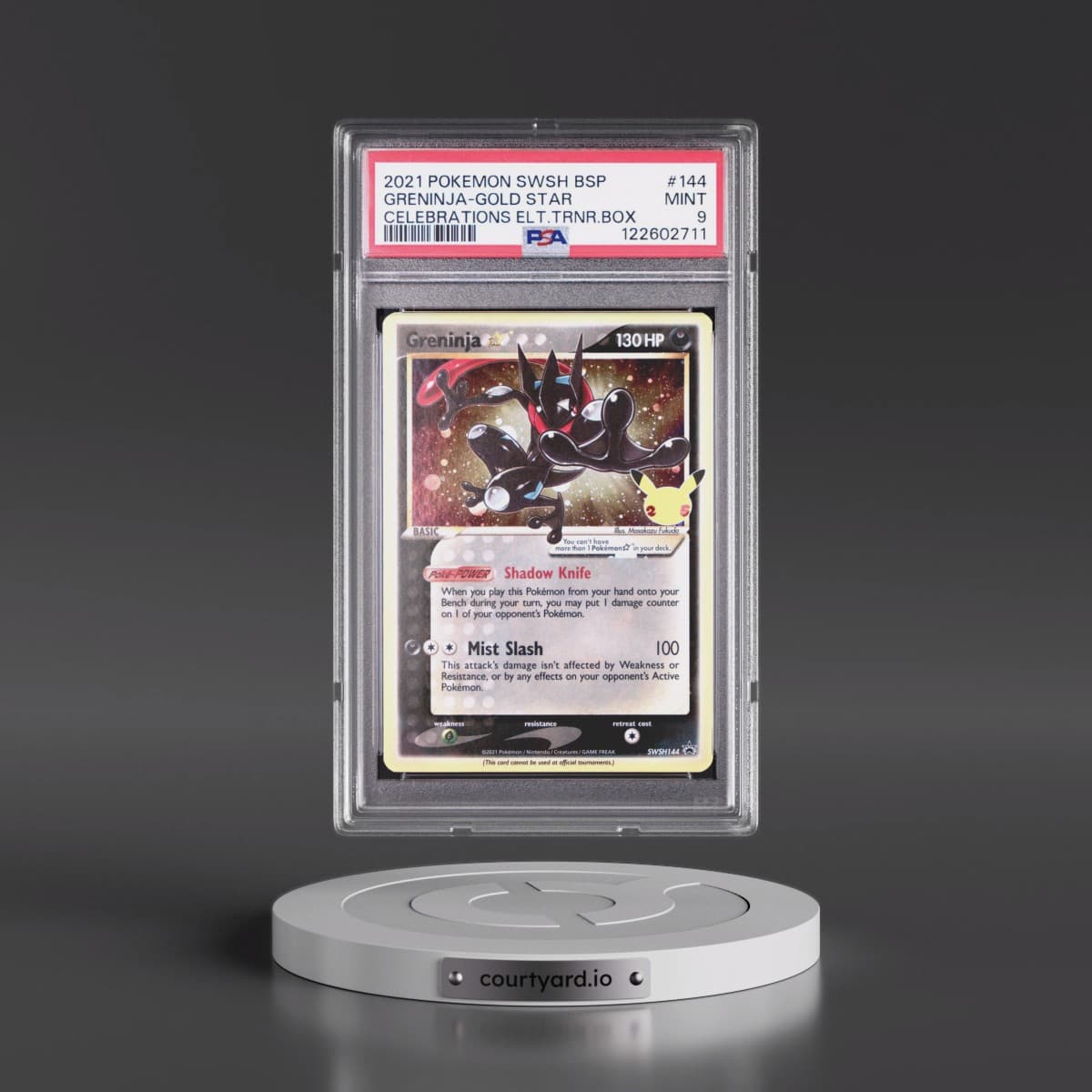 2021 Pokémon Swsh Black Star Promo #144 Greninja-Gold Star - Celebrations Elite Trainer Box (PSA 9 MINT)