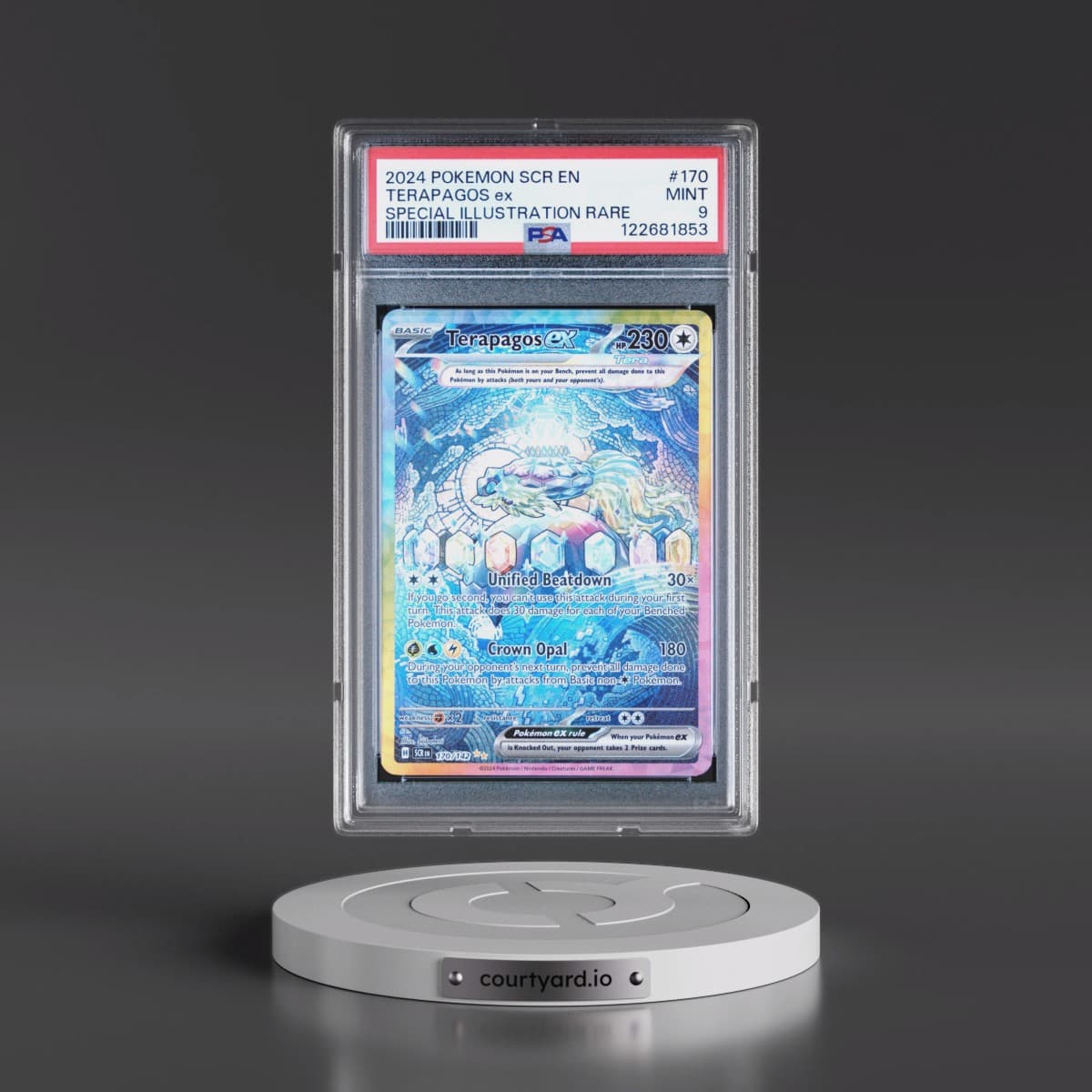 2024 Pokémon Scr EN-Stellar Crown #170 Terapagos EX - Holo Special Illustration Rare (PSA 9 MINT)