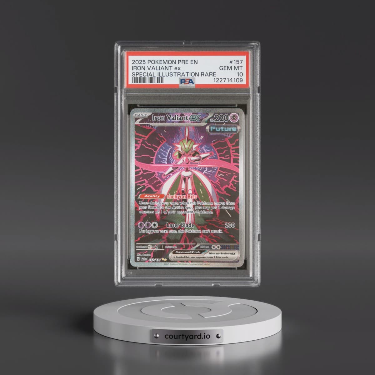 2025 Pokémon Pre EN-Prismatic Evolutions #157 Iron Valiant EX - Holo Special Illustration Rare (PSA 10 GEM MINT)
