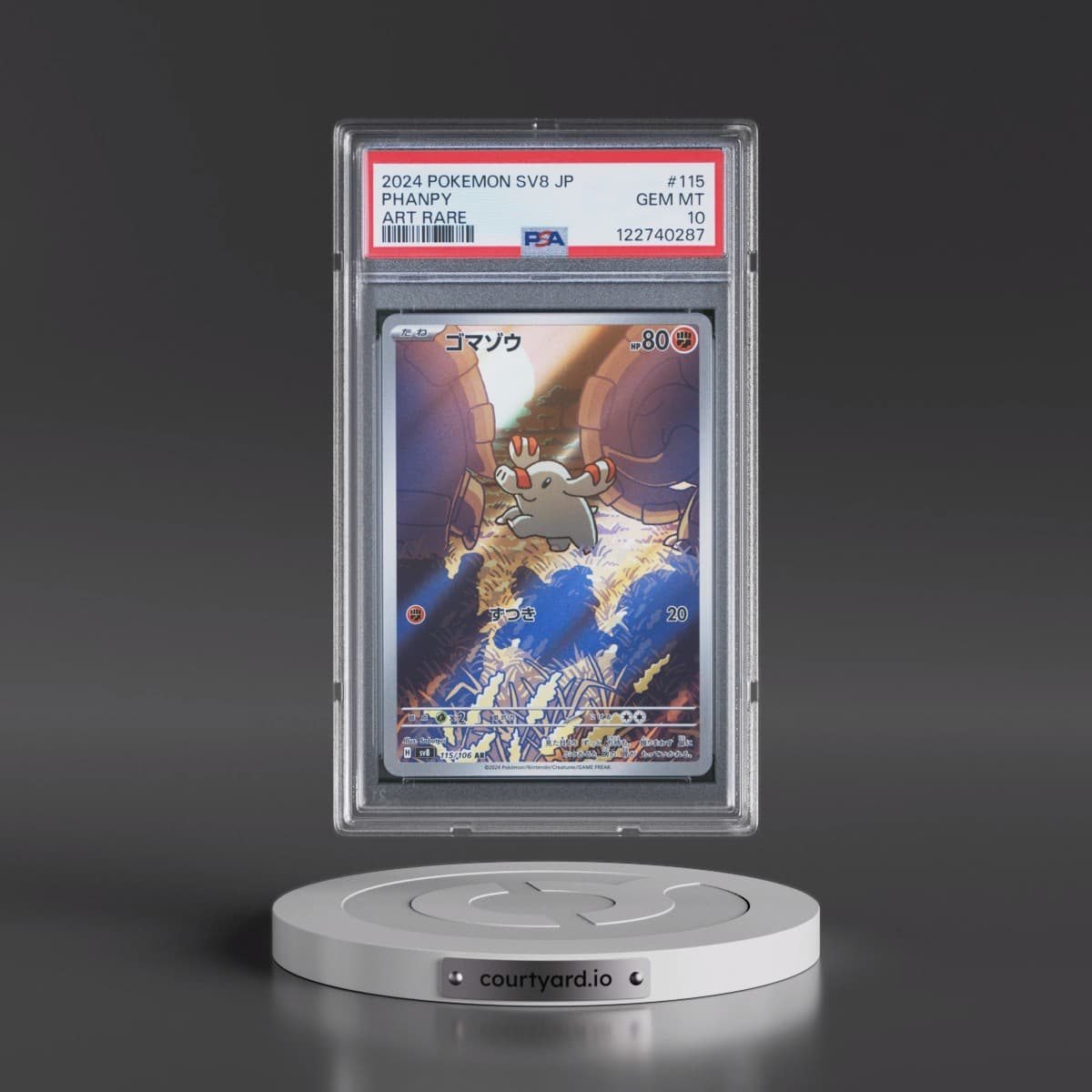 2024 Pokémon SV8-Super Electric Breaker #115 Phanpy - Art Rare (PSA 10 GEM MINT)