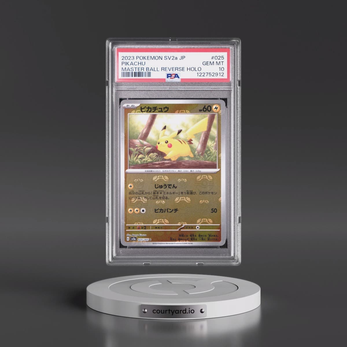 2023 Pokémon Sv2a-Pokémon 151 #025 Pikachu - Reverse Holo Master Ball (PSA 10 GEM MINT)