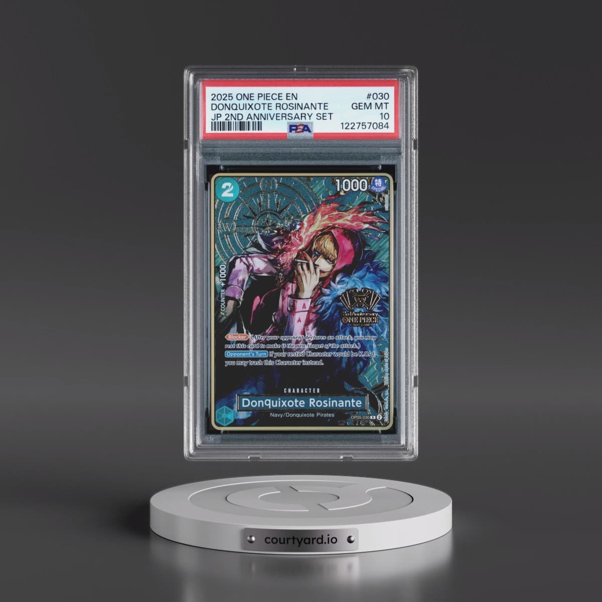 2025 One Piece Japanese 2nd Anniversary Set #030 Donquixote Rosinante (PSA 10 GEM MINT)