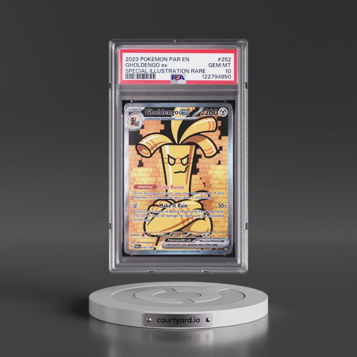 2023 Pokémon Par EN-Paradox Rift #252 Gholdengo EX - Holo Special Illustration Rare (PSA 10 GEM MINT)