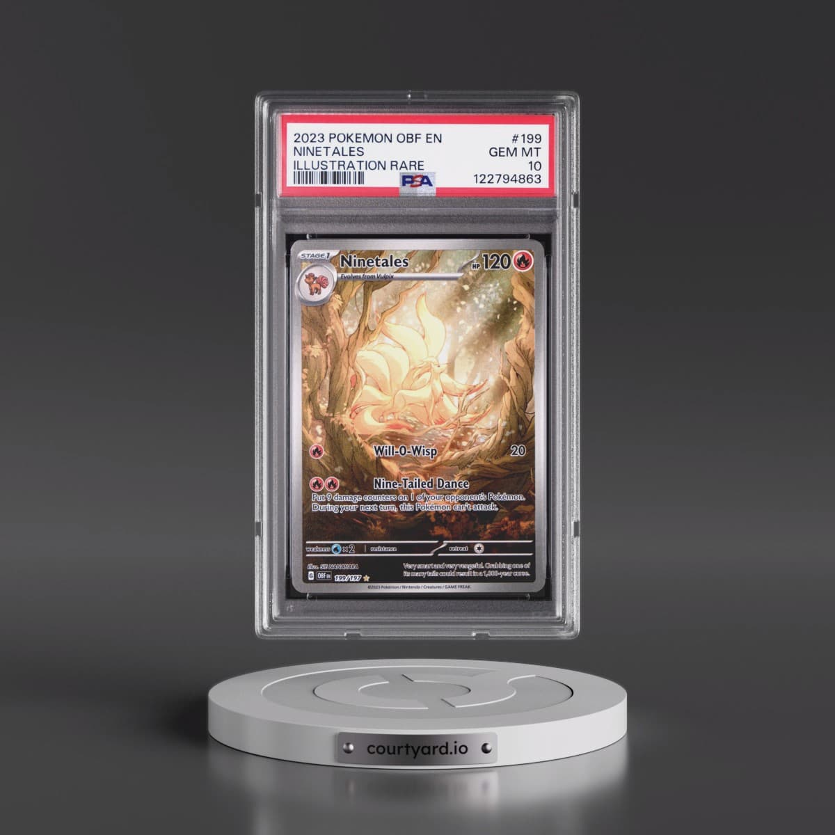 2023 Pokémon Obf EN-Obsidian Flames #199 Ninetales - Illustration Rare (PSA 10 GEM MINT)