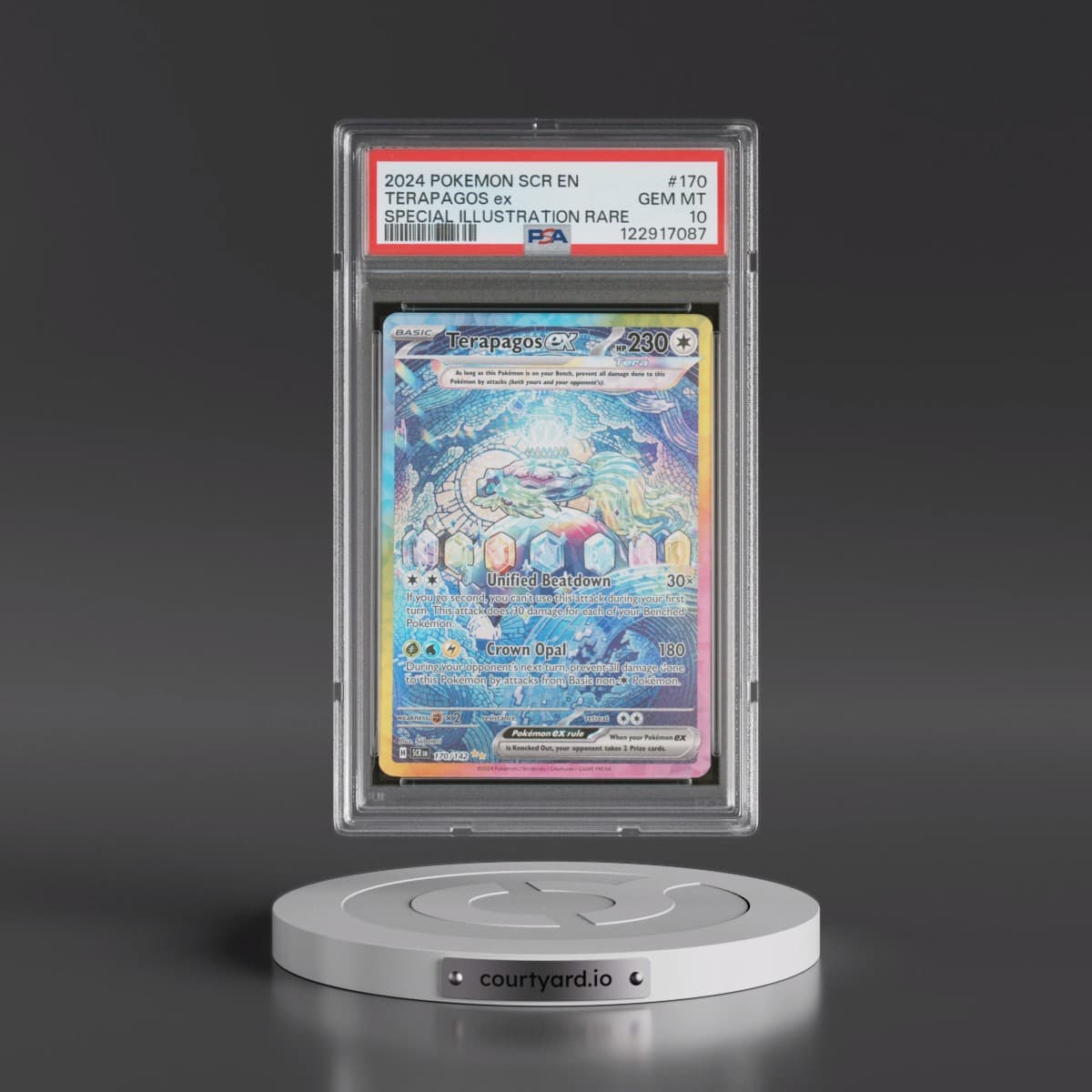 2024 Pokémon Scr EN-Stellar Crown #170 Terapagos EX - Holo Special Illustration Rare (PSA 10 GEM MINT)