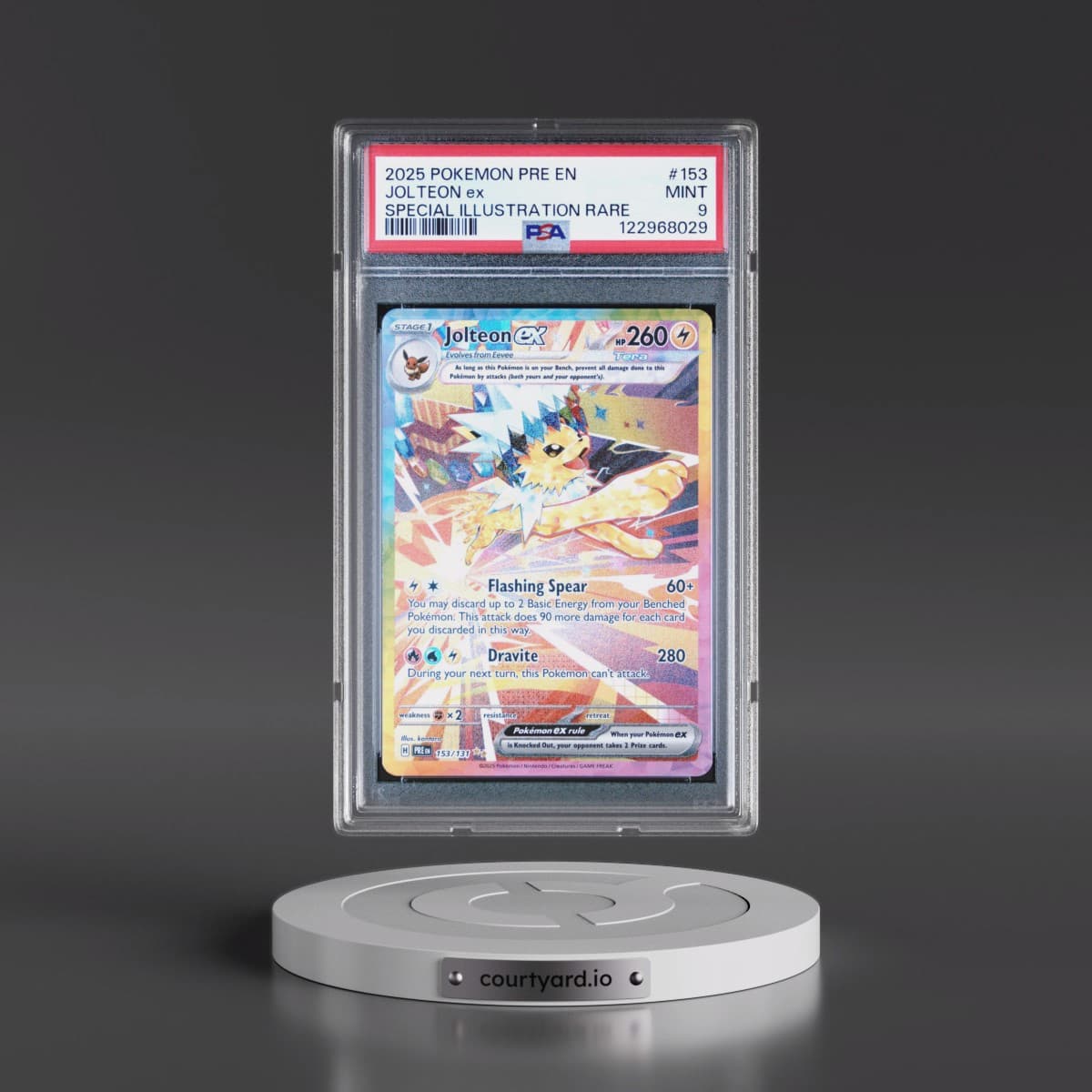 2025 Pokémon Pre EN-Prismatic Evolutions #153 Jolteon EX - Holo Special Illustration Rare (PSA 9 MINT)