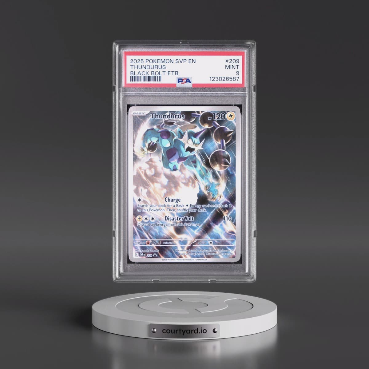 2025 Pokémon Svp EN-SV Black Star Promo #209 Thundurus - Black Bolt Elite Trainer Box (PSA 9 MINT)