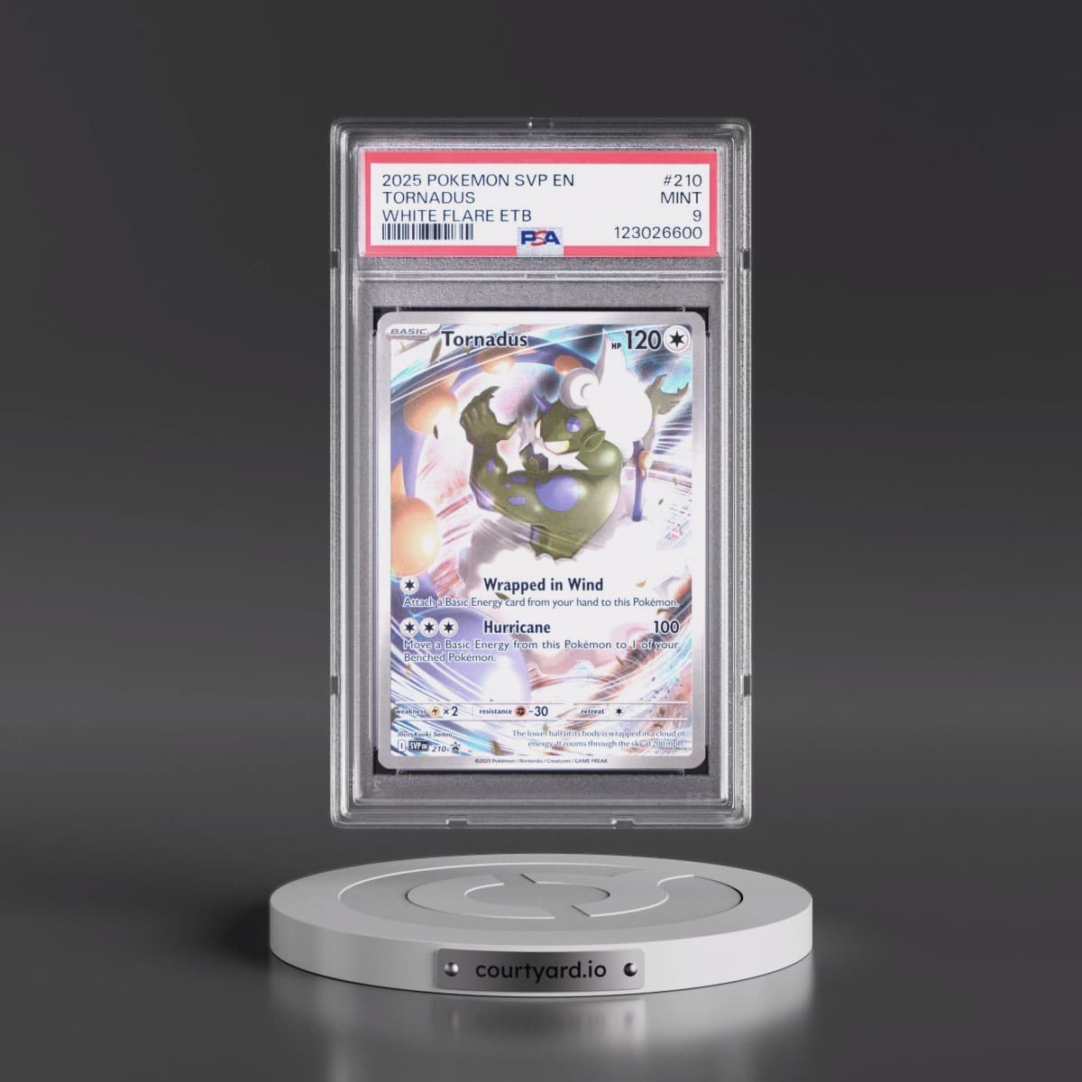 2025 Pokémon Svp EN-SV Black Star Promo #210 Tornadus - White Flare Elite Trainer Box (PSA 9 MINT)