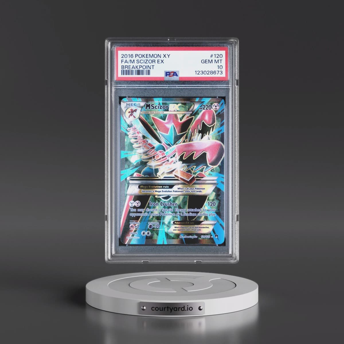 2016 Pokémon XY Breakpoint #120 M Scizor EX - Holo Full Art (PSA 10 GEM MINT)