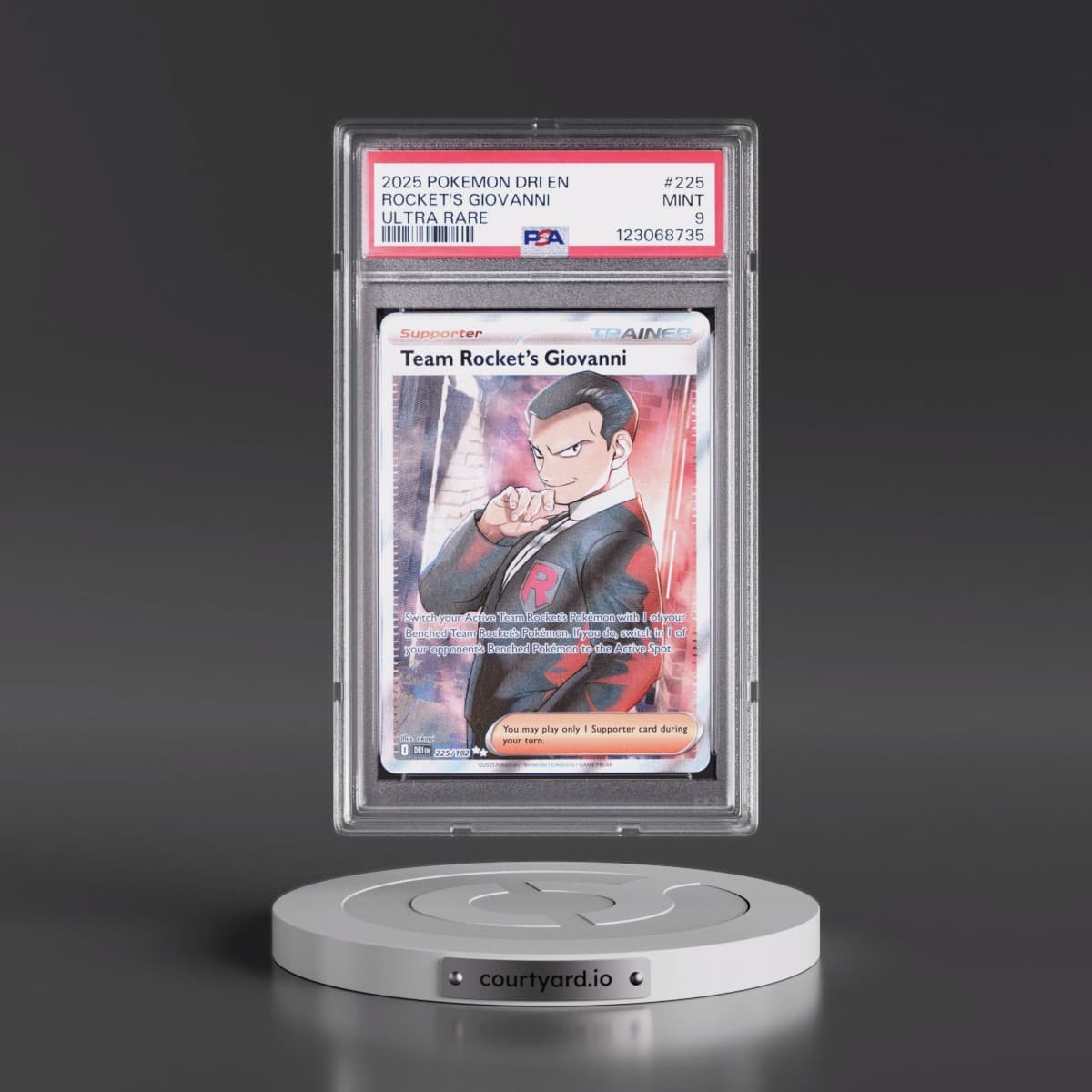2025 Pokémon Dri EN-Destined Rivals #225 Team Rocket's Giovanni - Ultra Rare (PSA 9 MINT)