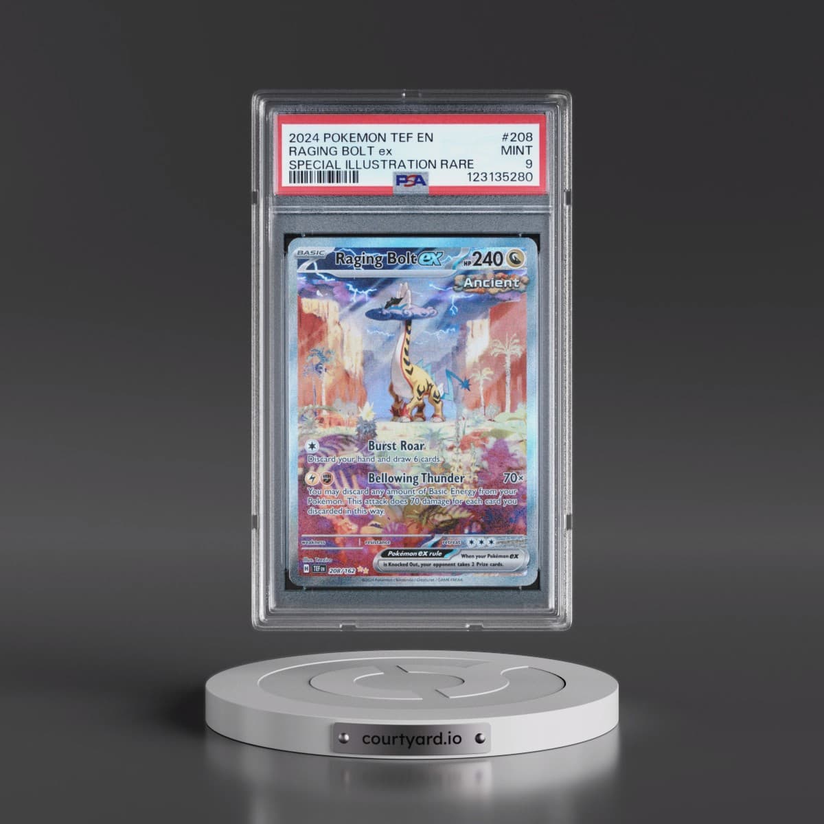 2024 Pokémon Tef EN-Temporal Forces #208 Raging Bolt EX - Holo Special Illustration Rare (PSA 9 MINT)