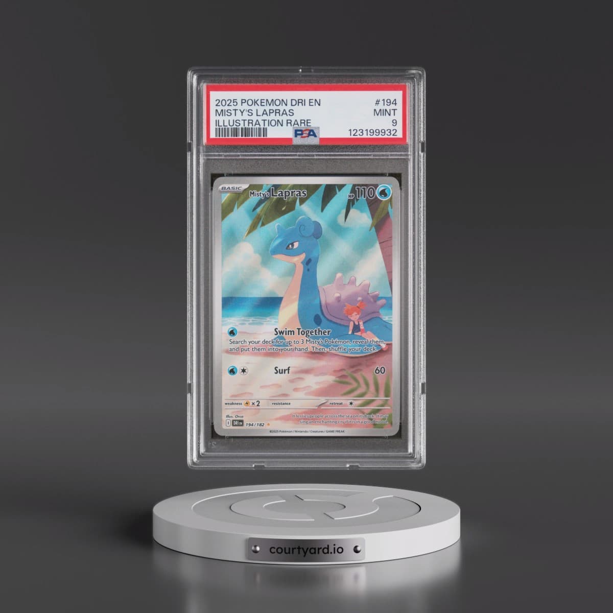 2025 Pokémon Dri EN-Destined Rivals #194 Misty's Lapras - Illustration Rare (PSA 9 MINT)