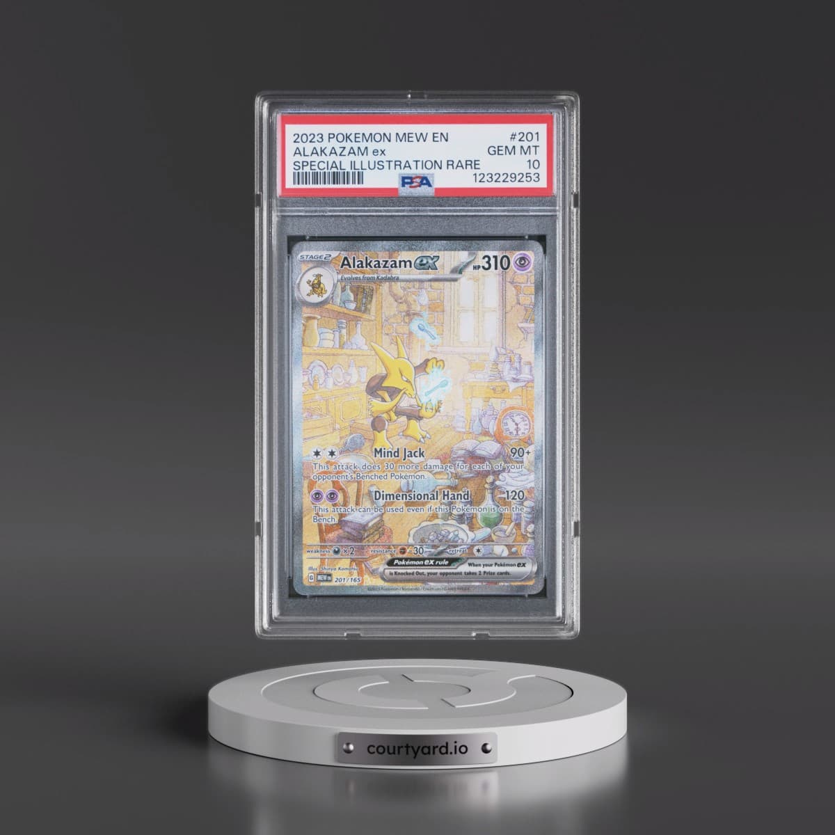 2023 Pokémon Mew EN-151 #201 Alakazam EX - Holo Special Illustration Rare (PSA 10 GEM MINT)