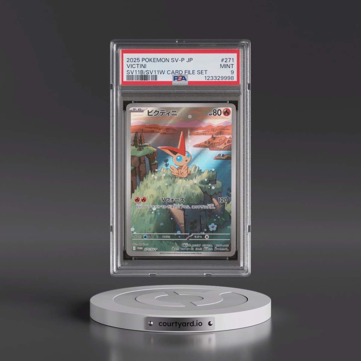 2025 Pokémon SV-P Promo #271 Victini - Black Bolt/White Flare Card File Set (PSA 9 MINT)