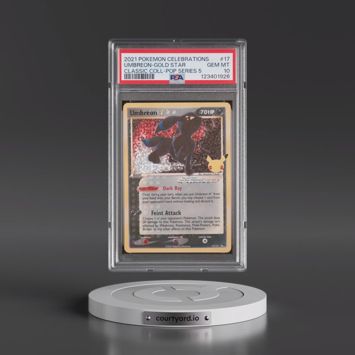 2021 Pokémon Celebrations Classic Collection #17 Umbreon-Gold Star (PSA 10 GEM MINT)