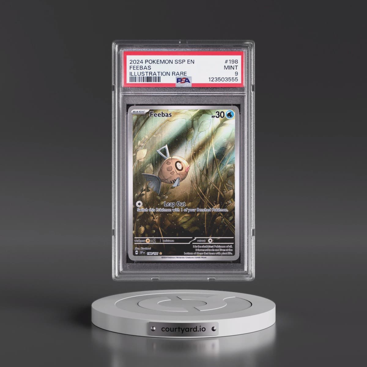 2024 Pokémon Ssp EN-Surging Sparks #198 Feebas - Illustration Rare (PSA 9 MINT)