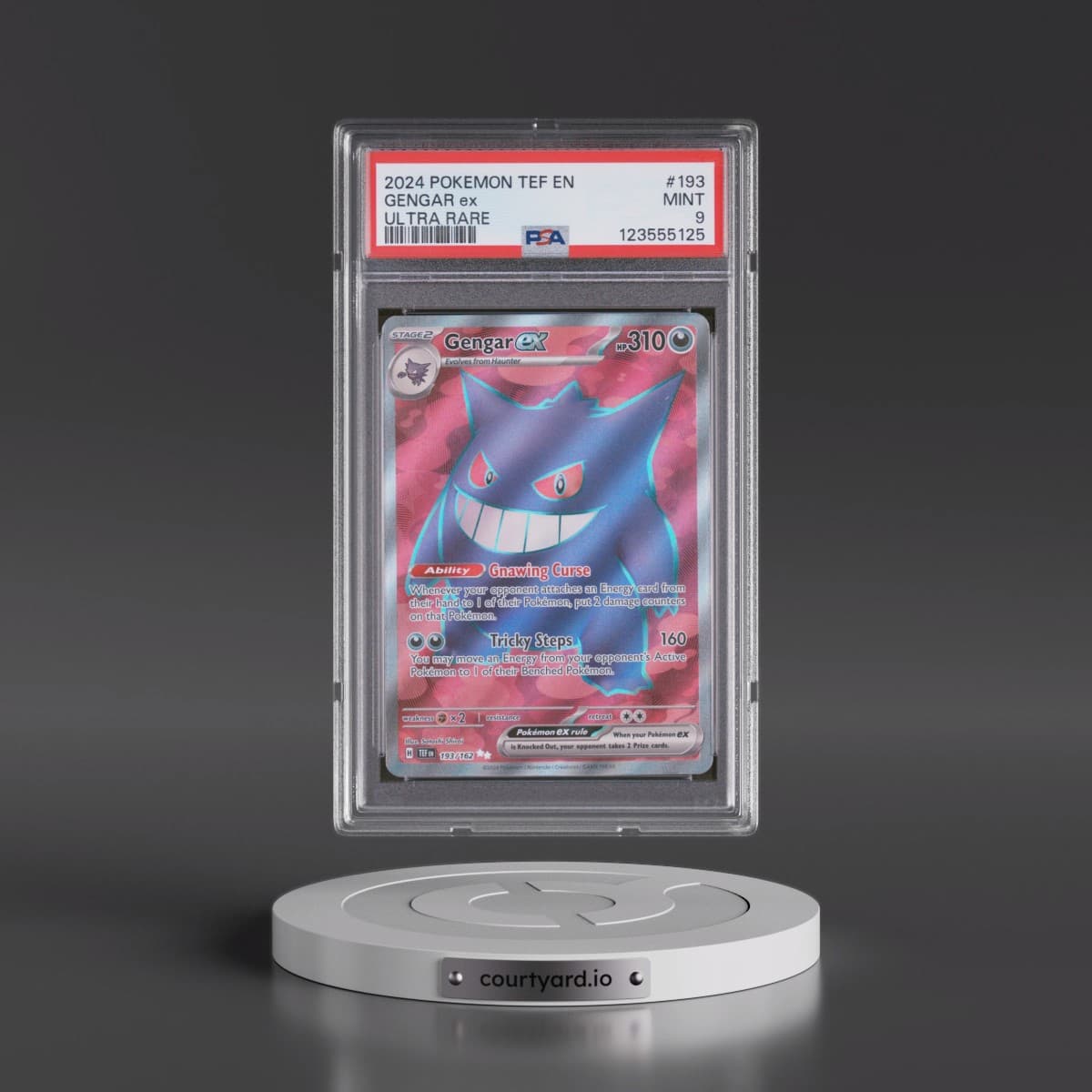 2024 Pokémon Tef EN-Temporal Forces #193 Gengar EX - Holo Ultra Rare (PSA 9 MINT)