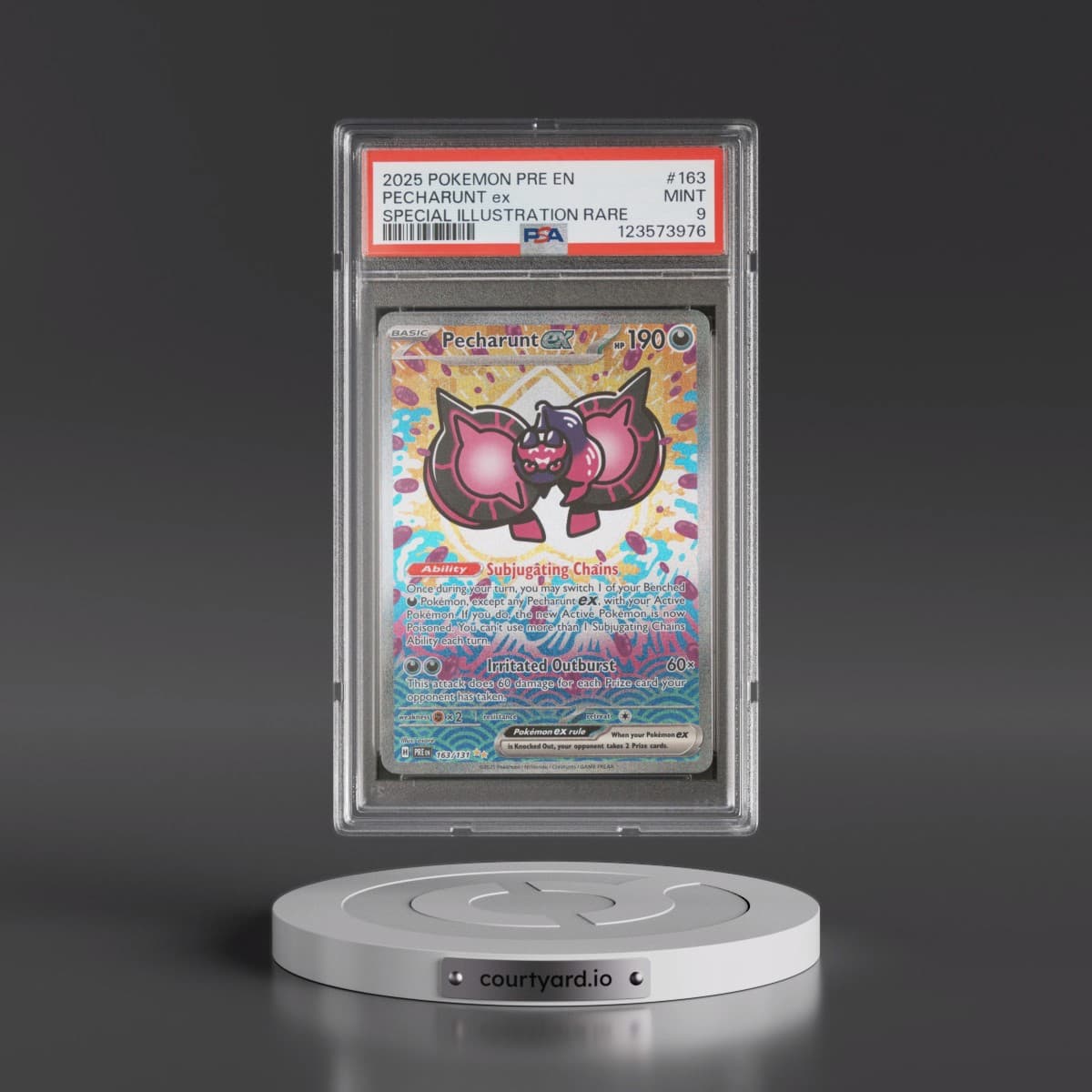 2025 Pokémon Pre EN-Prismatic Evolutions #163 Pecharunt EX - Holo Special Illustration Rare (PSA 9 MINT)