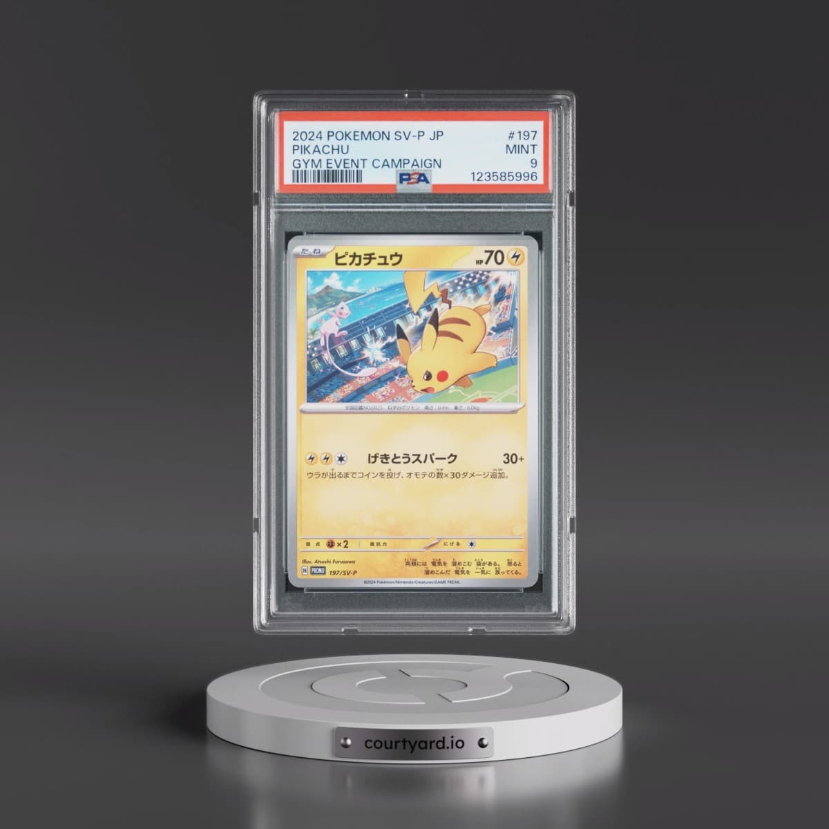 2024 Pokémon SV-P Promo #197 Pikachu - Gym Event Campaign (PSA 9 MINT)