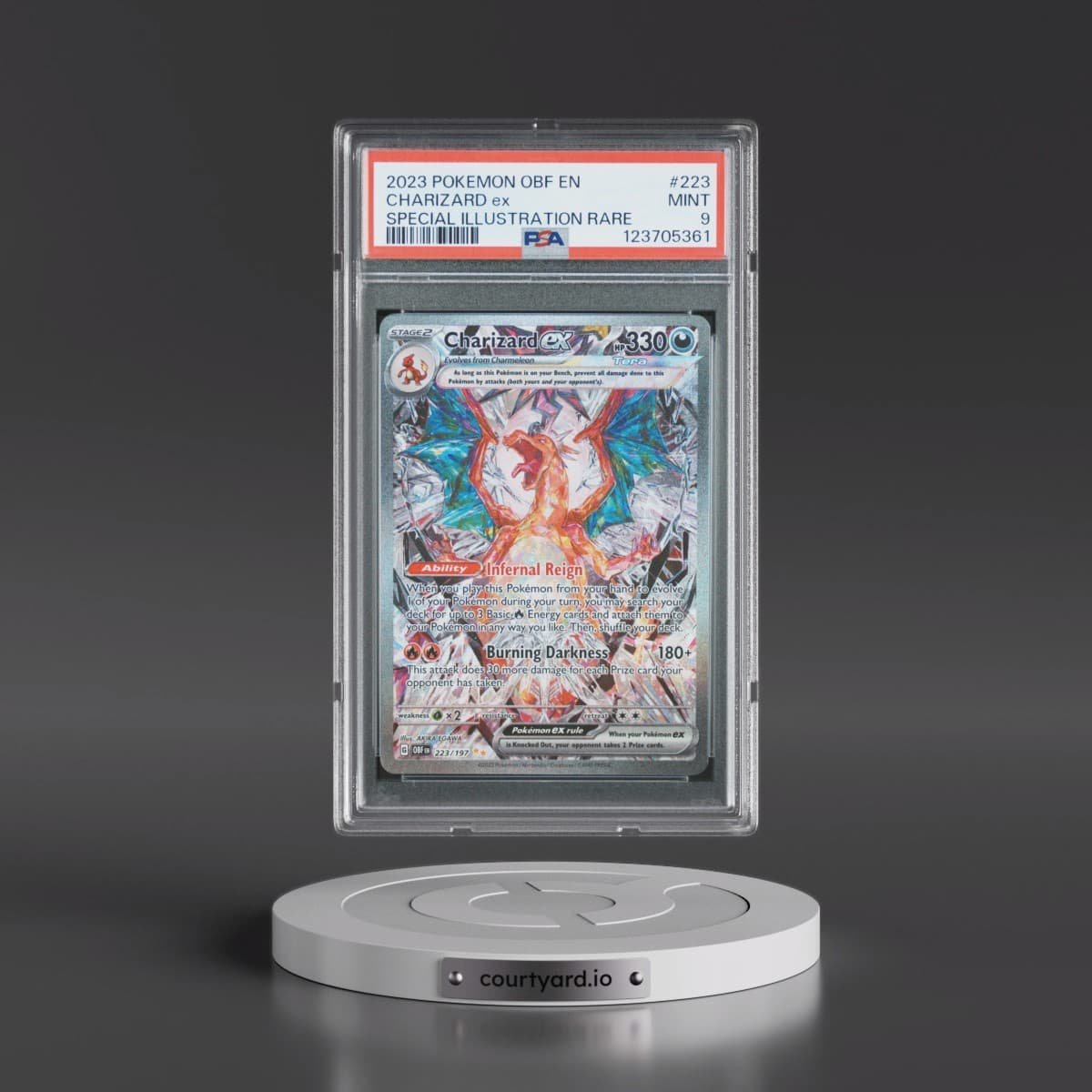 2023 Pokémon Obf EN-Obsidian Flames #223 Charizard EX - Holo Special Illustration Rare (PSA 9 MINT)