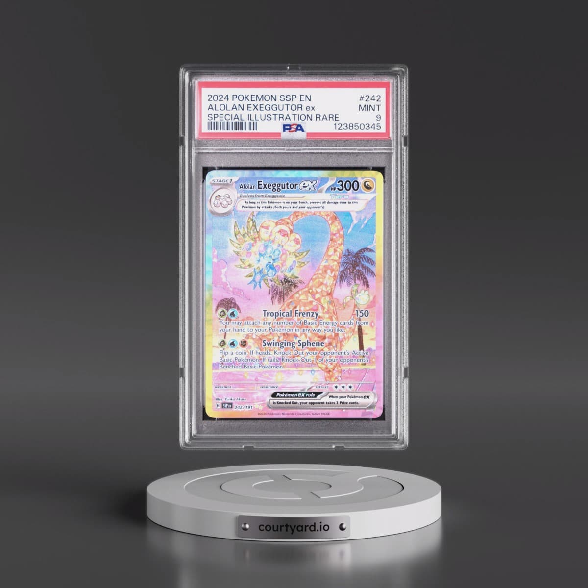 2024 Pokémon Ssp EN-Surging Sparks #242 Alolan Exeggutor EX - Holo Special Illustration Rare (PSA 9 MINT)