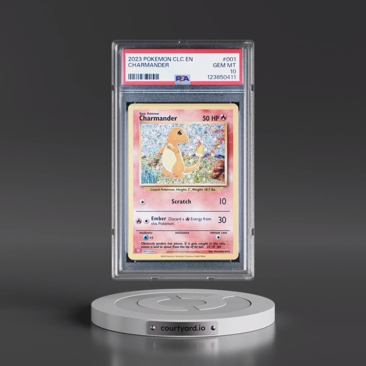 2023 Pokémon Clc-Trading Card Game Classic Charizard & HO-Oh EX Deck #001 Charmander (PSA 10 GEM MINT)