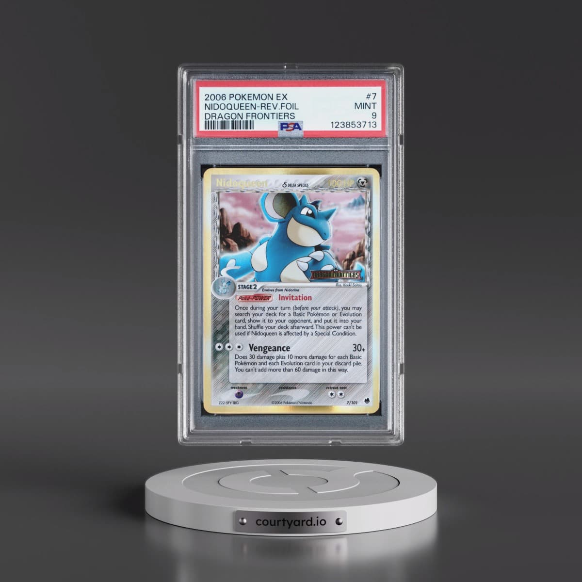 2006 Pokémon EX Dragon Frontiers #7 Nidoqueen - Reverse Foil (PSA 9 MINT)
