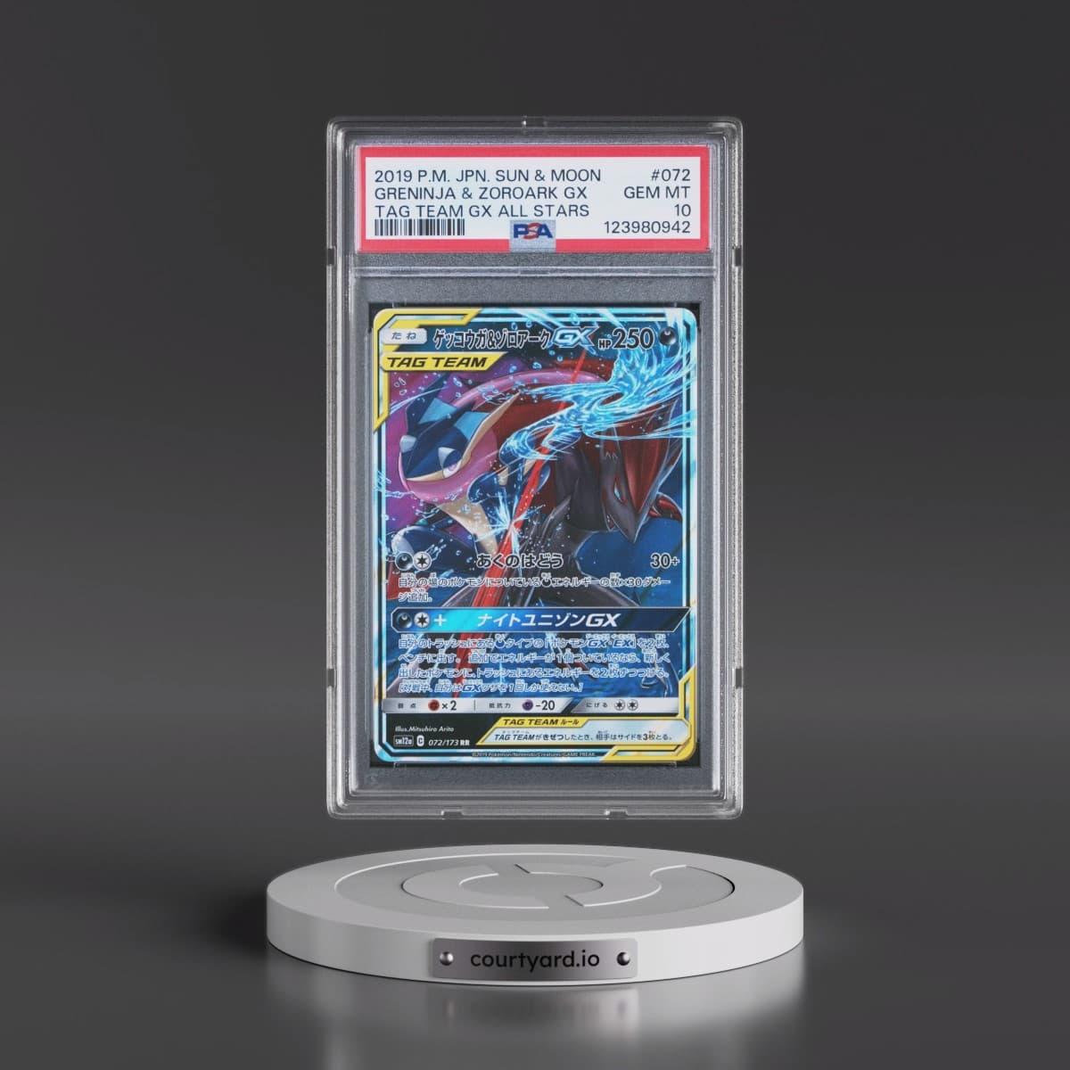 2019 Pokémon Sun & Moon Tag Team GX All Stars #072 Greninja & Zoroark GX - Holo (PSA 10 GEM MINT)