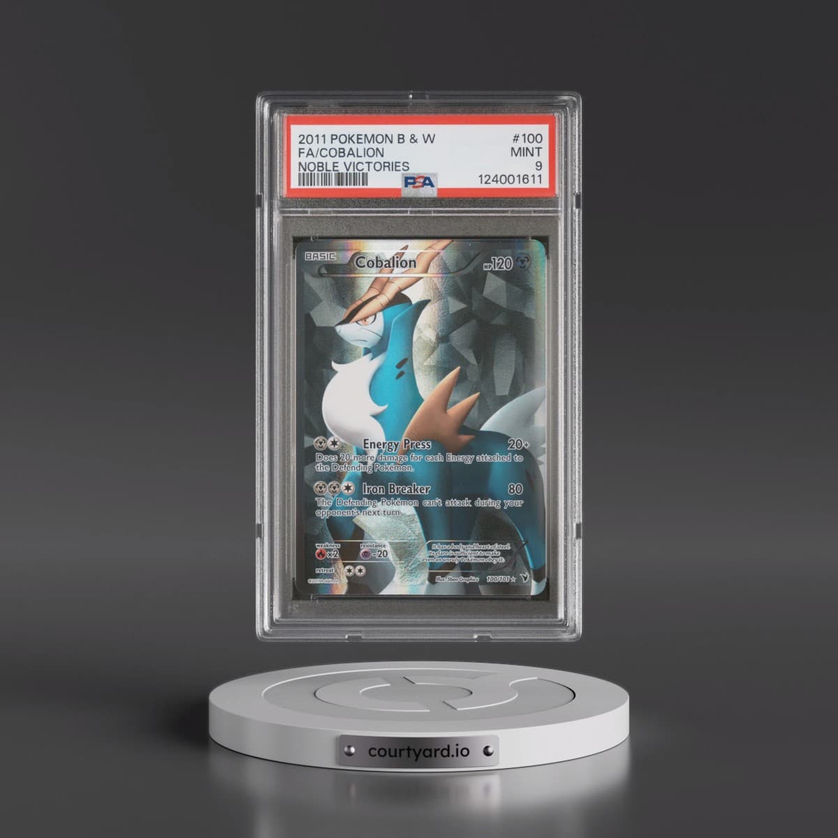2011 Pokémon Black & White Noble Victories #100 Cobalion - Full Art (PSA 9 MINT)