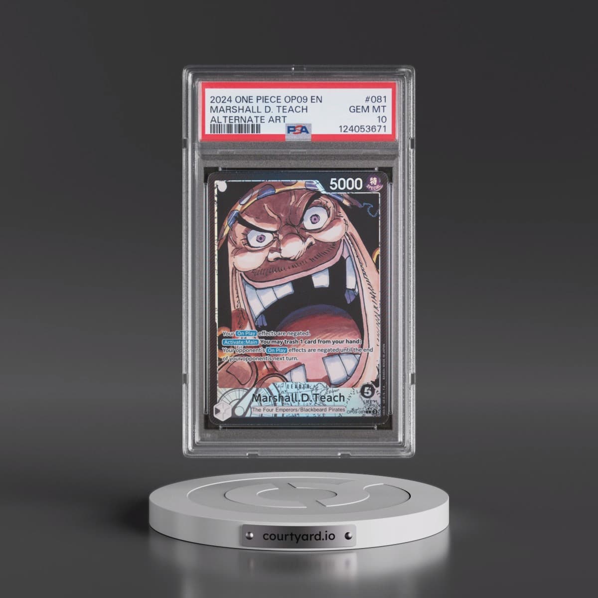 2024 One Piece OP09-Emperors in the New World #081 Marshall D. Teach - Alternate Art (PSA 10 GEM MINT)
