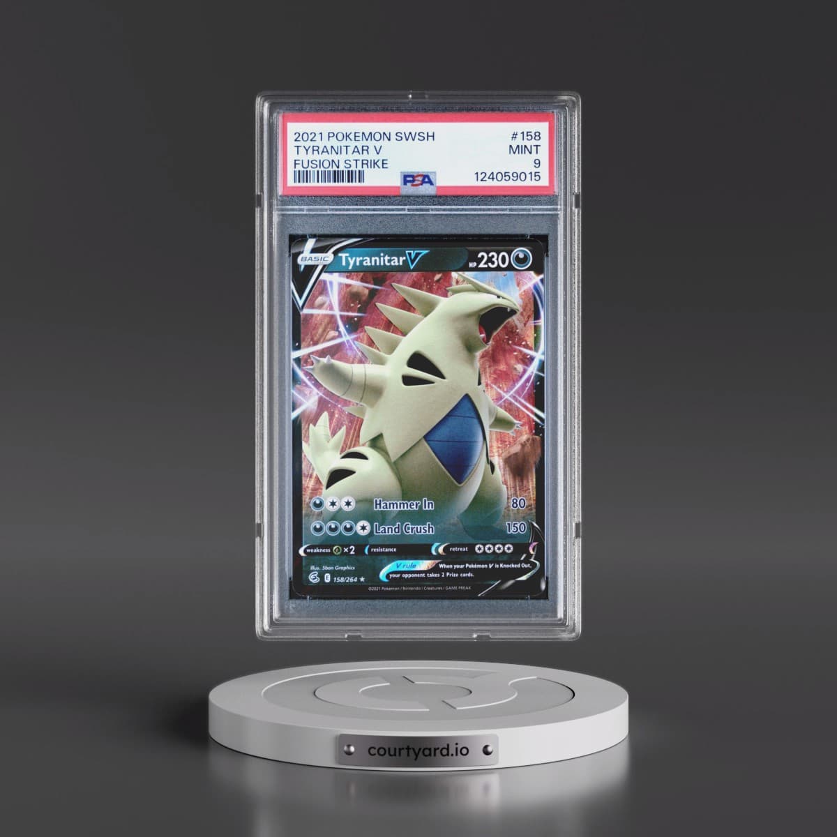 2021 Pokémon Sword & Shield Fusion Strike #158 Tyranitar V - Holo (PSA 9 MINT)