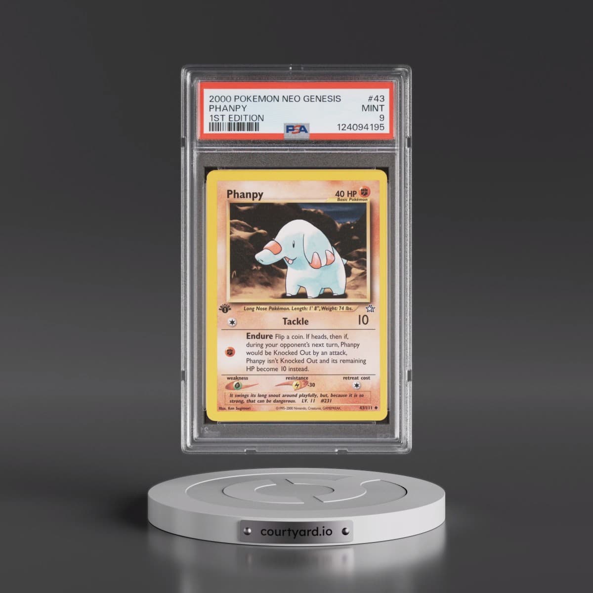 2000 Pokémon Neo Genesis #43 Phanpy - 1st Edition (PSA 9 MINT)