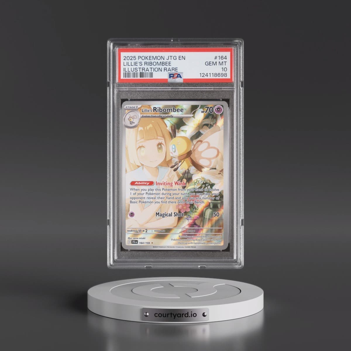 2025 Pokémon Jtg EN-Journey Together #164 Lillie's Ribombee - Illustration Rare (PSA 10 GEM MINT)
