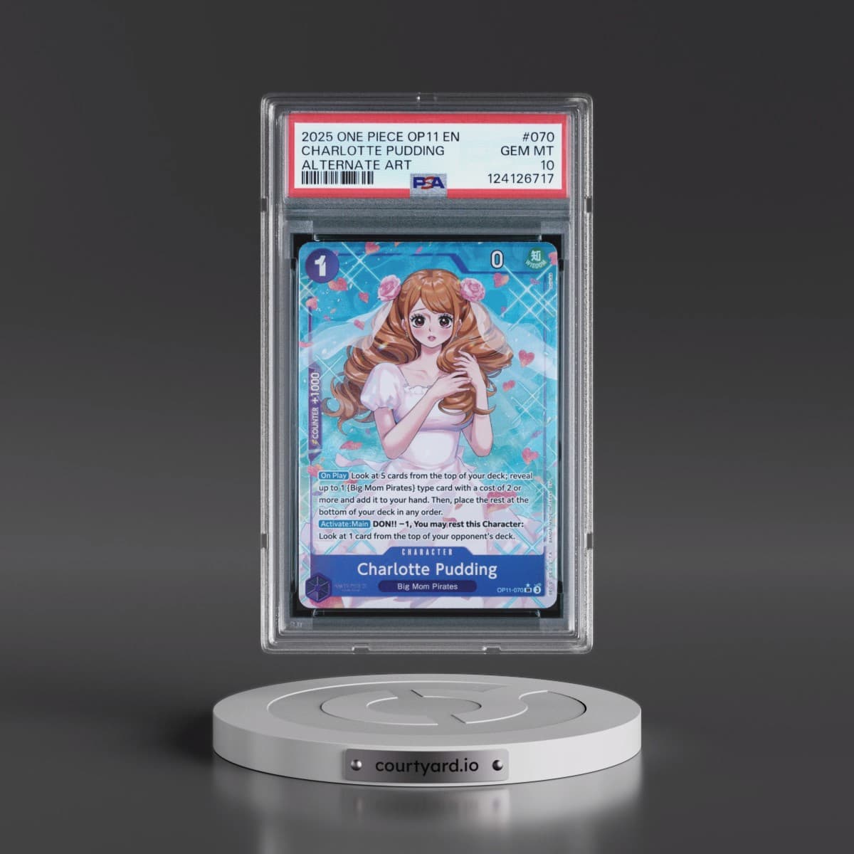 2025 One Piece OP11-A Fist of Divine Speed #070 Charlotte Pudding - Alternate Art (PSA 10 GEM MINT)