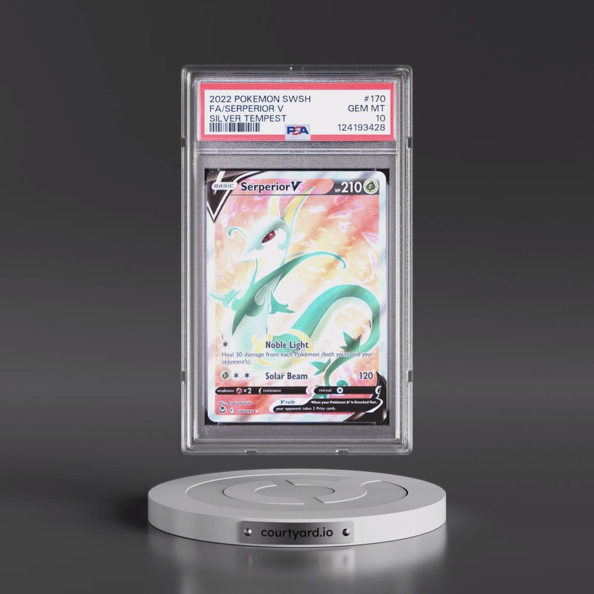 2022 Pokémon Sword & Shield Silver Tempest #170 Serperior V - Holo Full Art (PSA 10 GEM MINT)