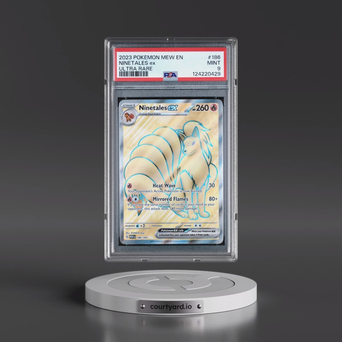 2023 Pokémon Mew EN-151 #186 Ninetales EX - Holo Ultra Rare (PSA 9 MINT)