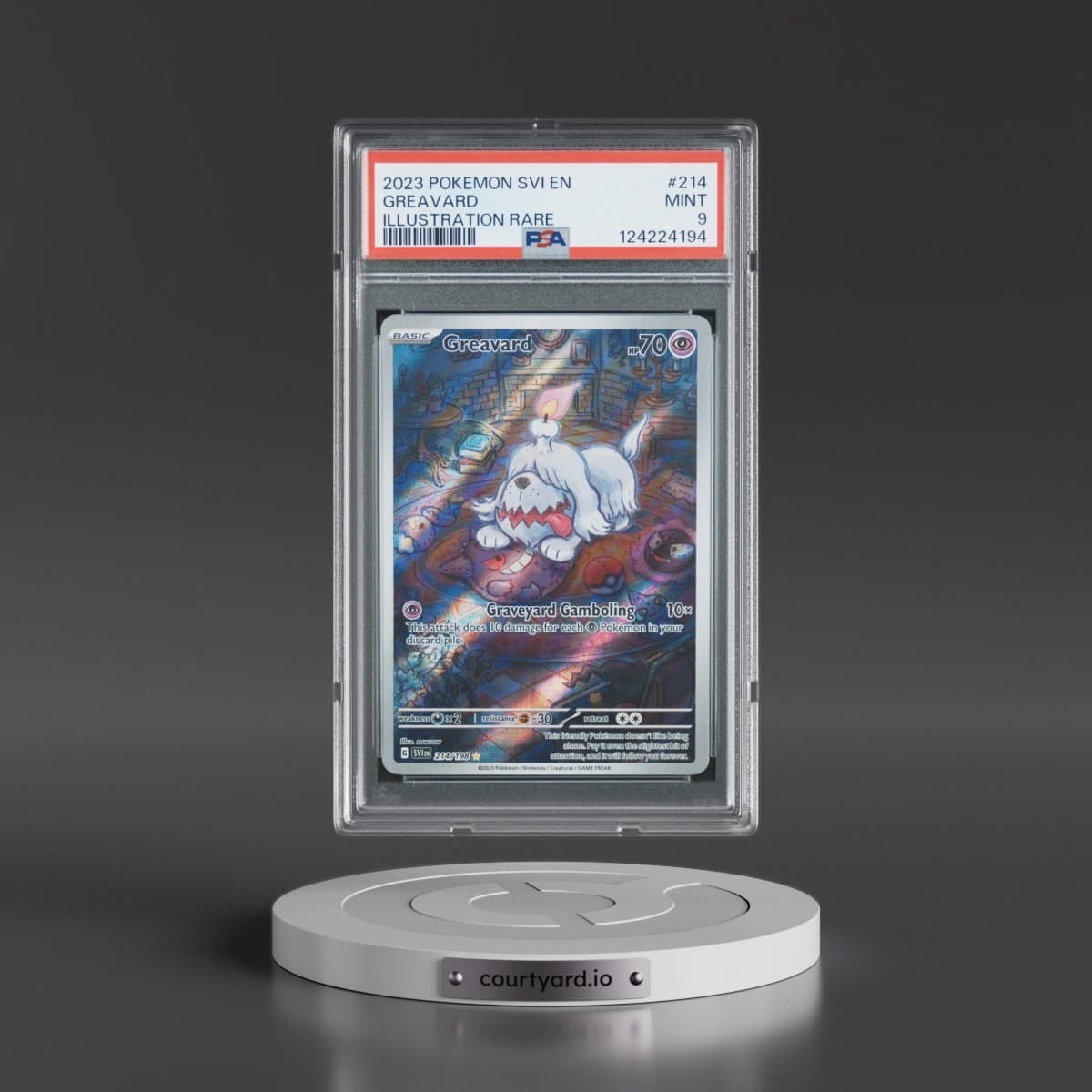 2023 Pokémon Svi EN-Scarlet & Violet #214 Greavard - Illustration Rare (PSA 9 MINT)