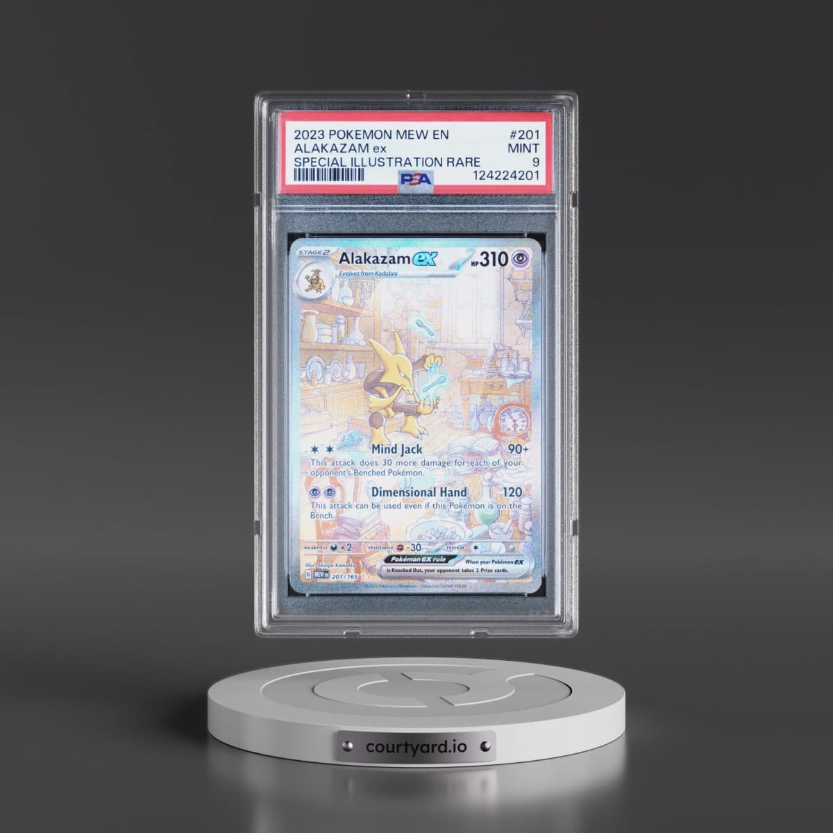 2023 Pokémon Mew EN-151 #201 Alakazam EX - Holo Special Illustration Rare (PSA 9 MINT)
