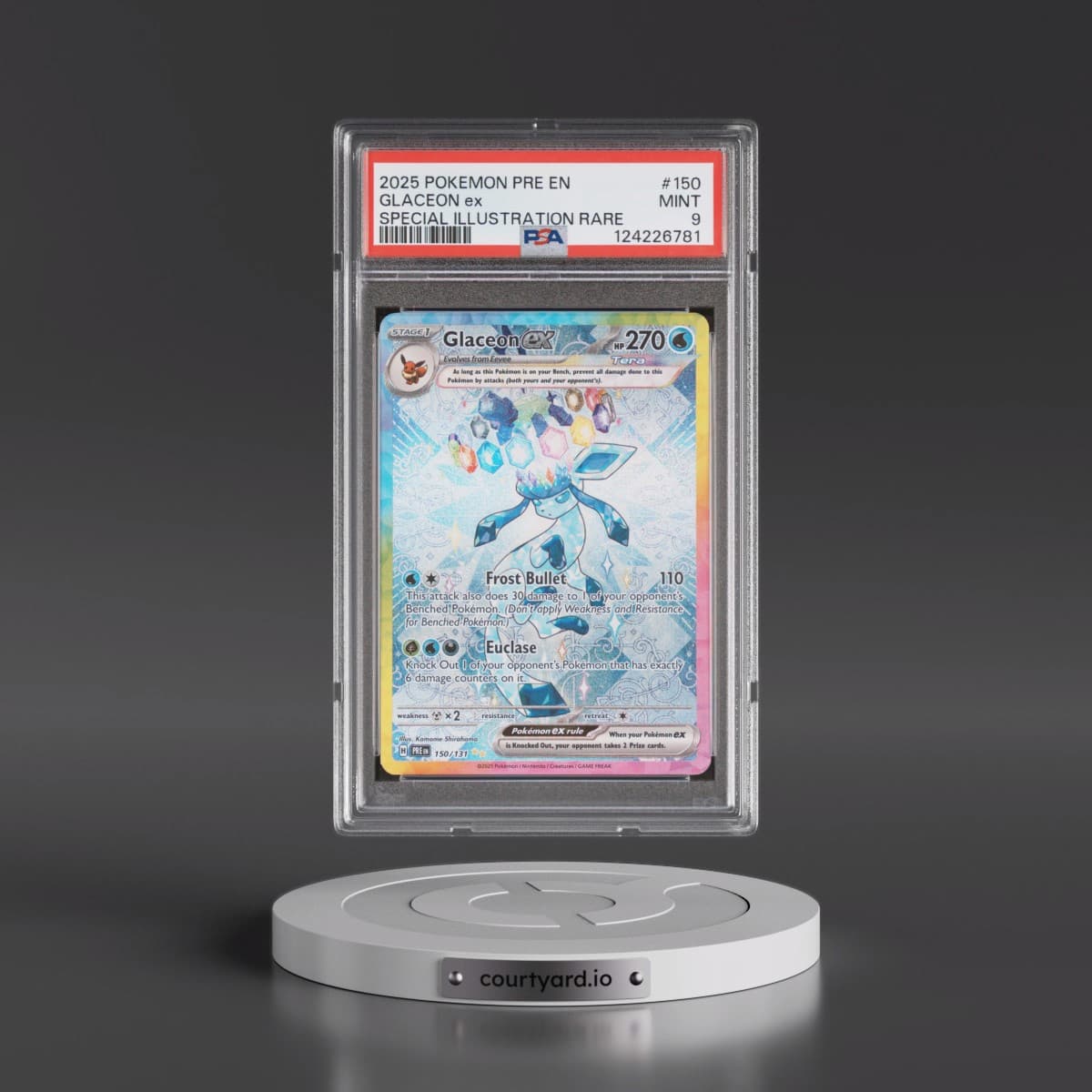 2025 Pokémon Pre EN-Prismatic Evolutions #150 Glaceon EX - Holo Special Illustration Rare (PSA 9 MINT)