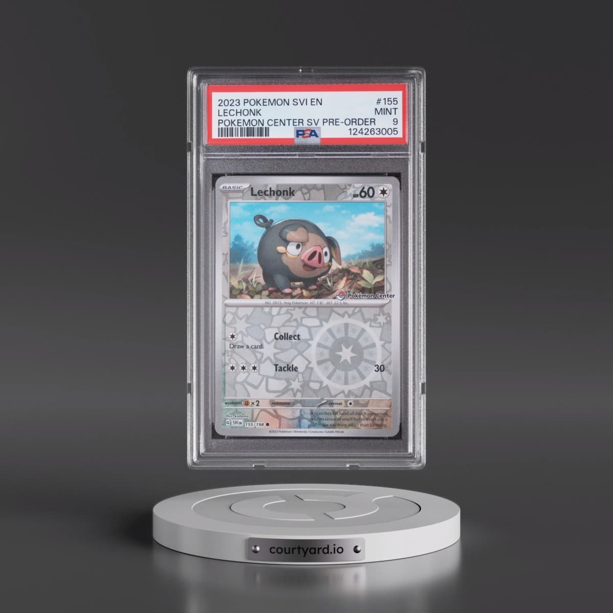 2023 Pokémon Svi EN-Scarlet & Violet #155 Lechonk - Pokemon Center Scarlet & Violet Pre-Order Promo (PSA 9 MINT)